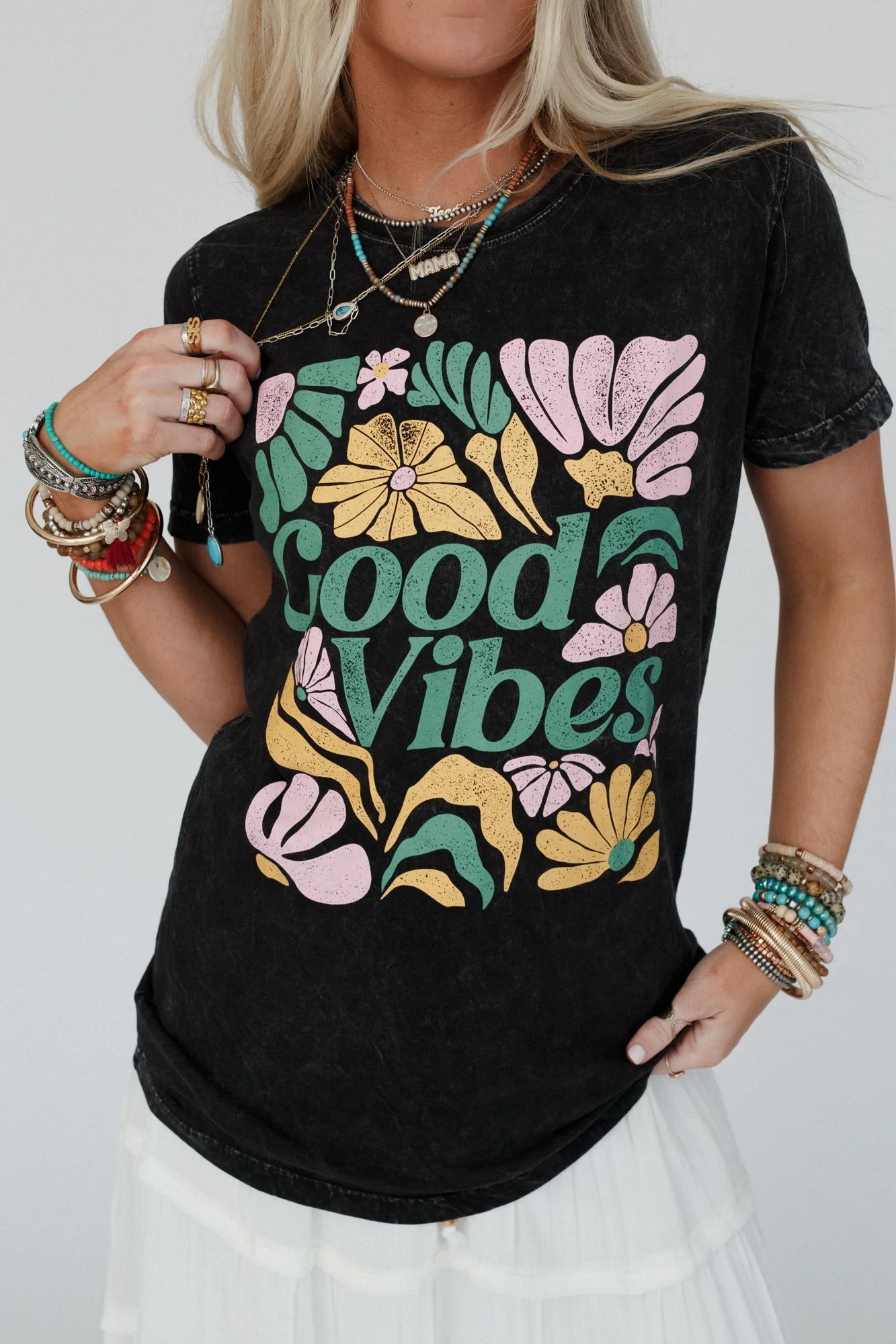 All Good Vibes Graphic Tee - Black - Image 4