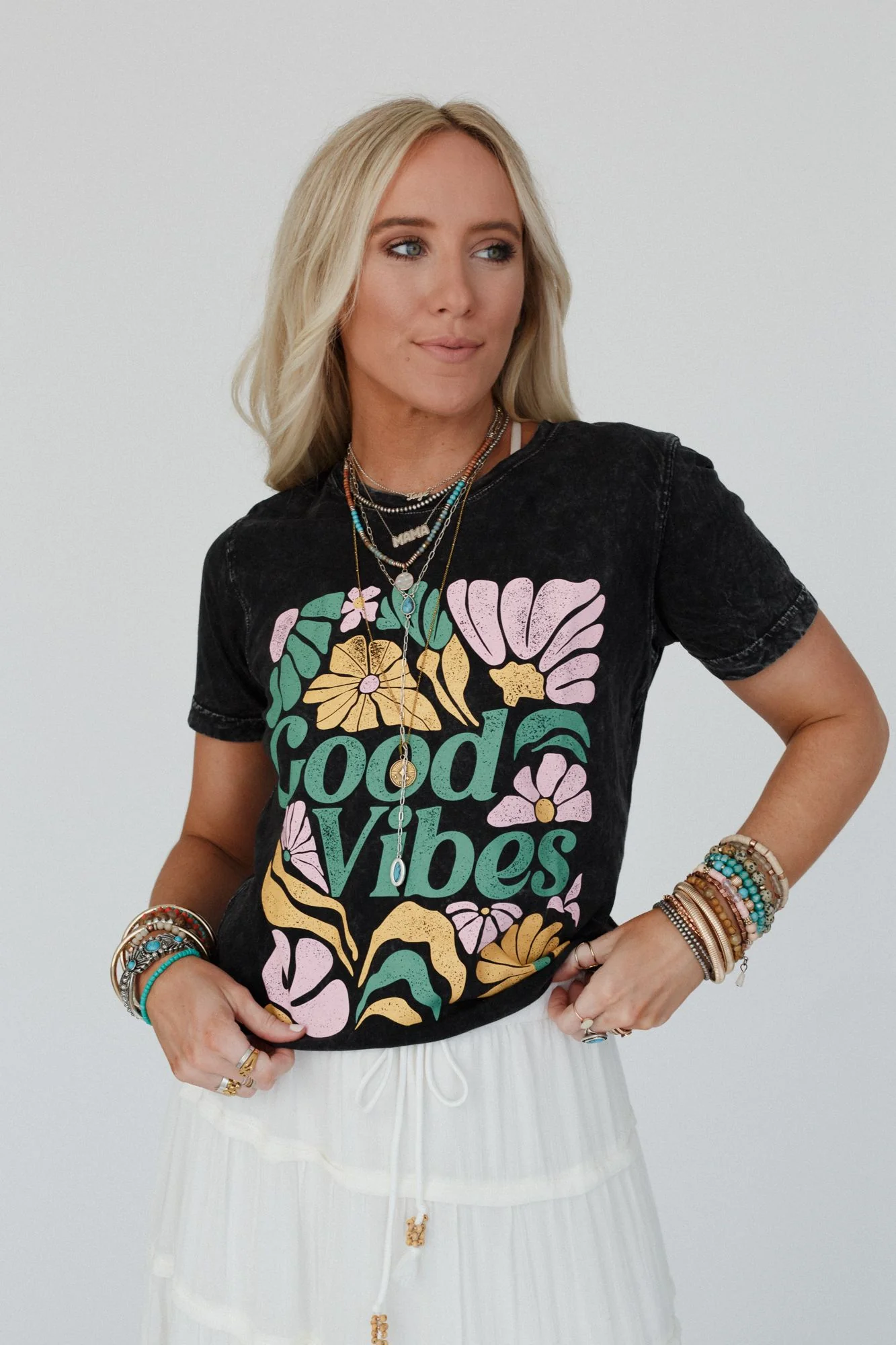All Good Vibes Graphic Tee - Black - Image 7