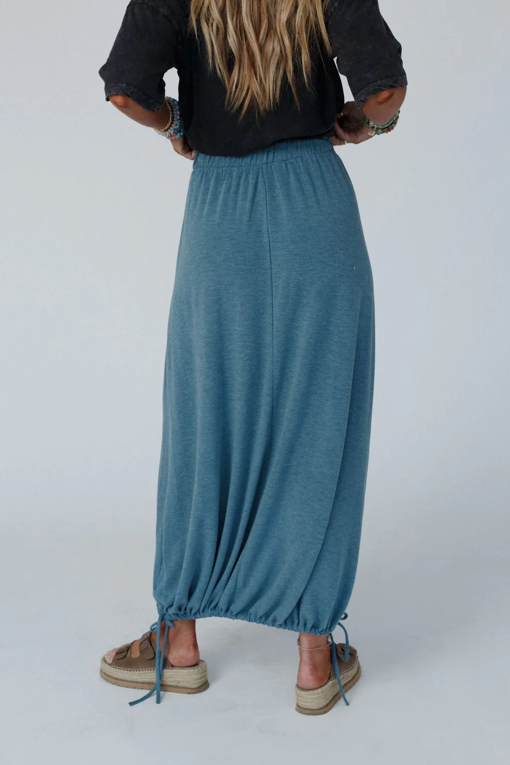 The Nest All In Drawstring Maxi Skirt - Teal - Image 4