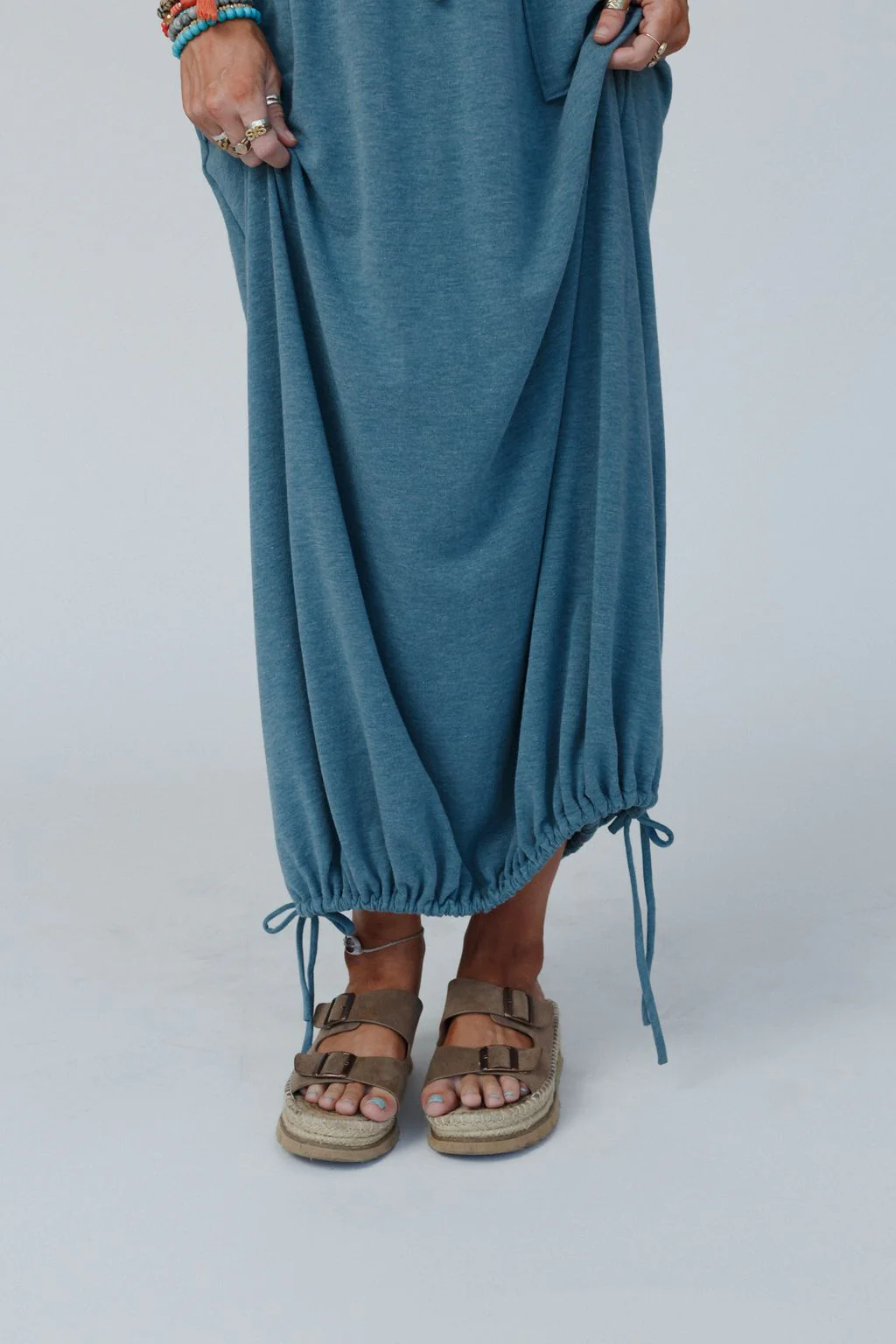 The Nest All In Drawstring Maxi Skirt - Teal - Image 5