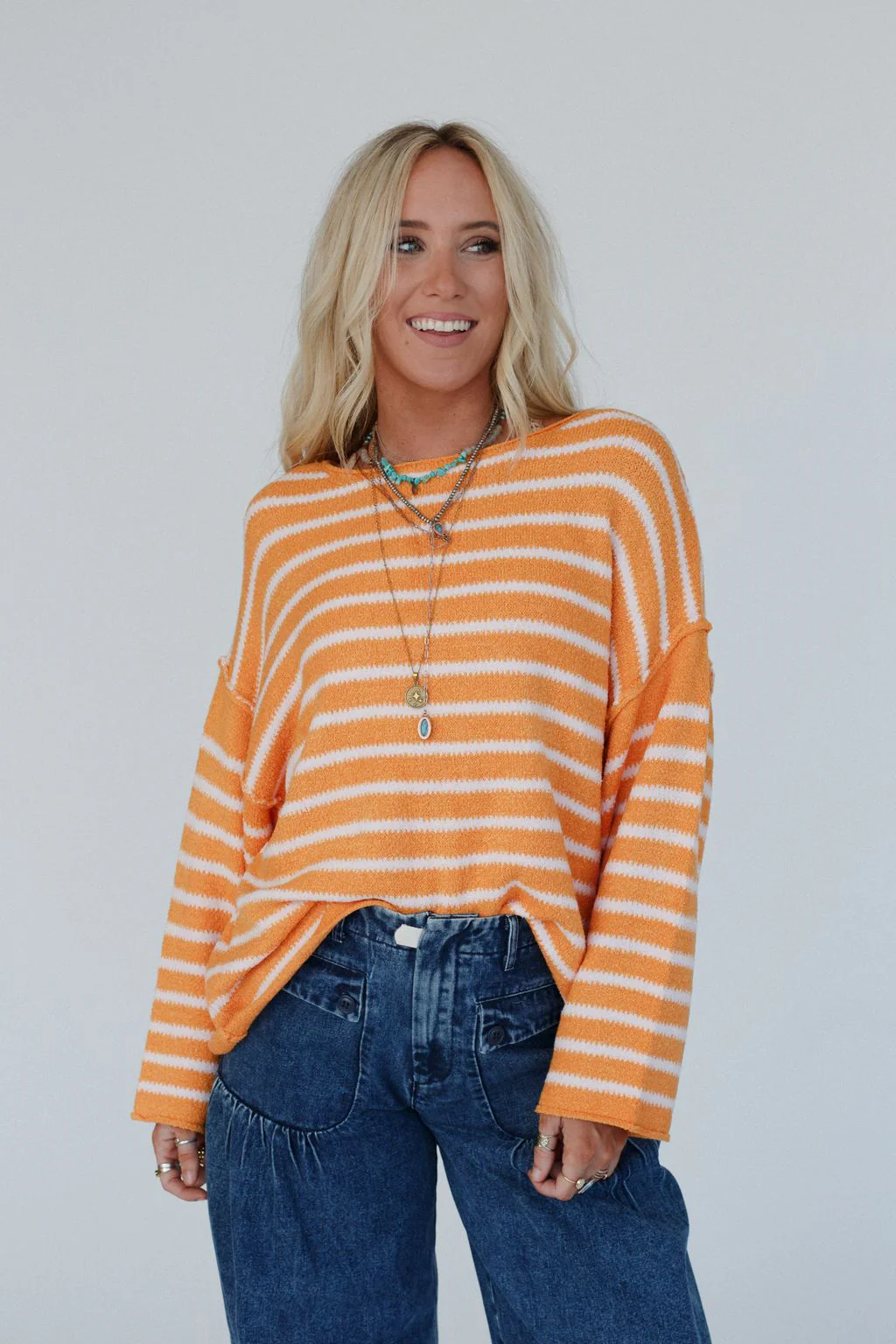All My Stripes Oversized Sweater - Apricot - Image 5