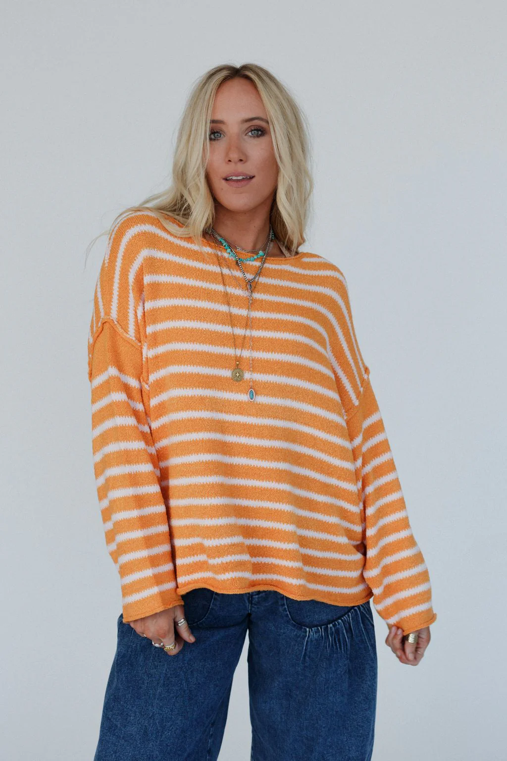 All My Stripes Oversized Sweater - Apricot - Image 9