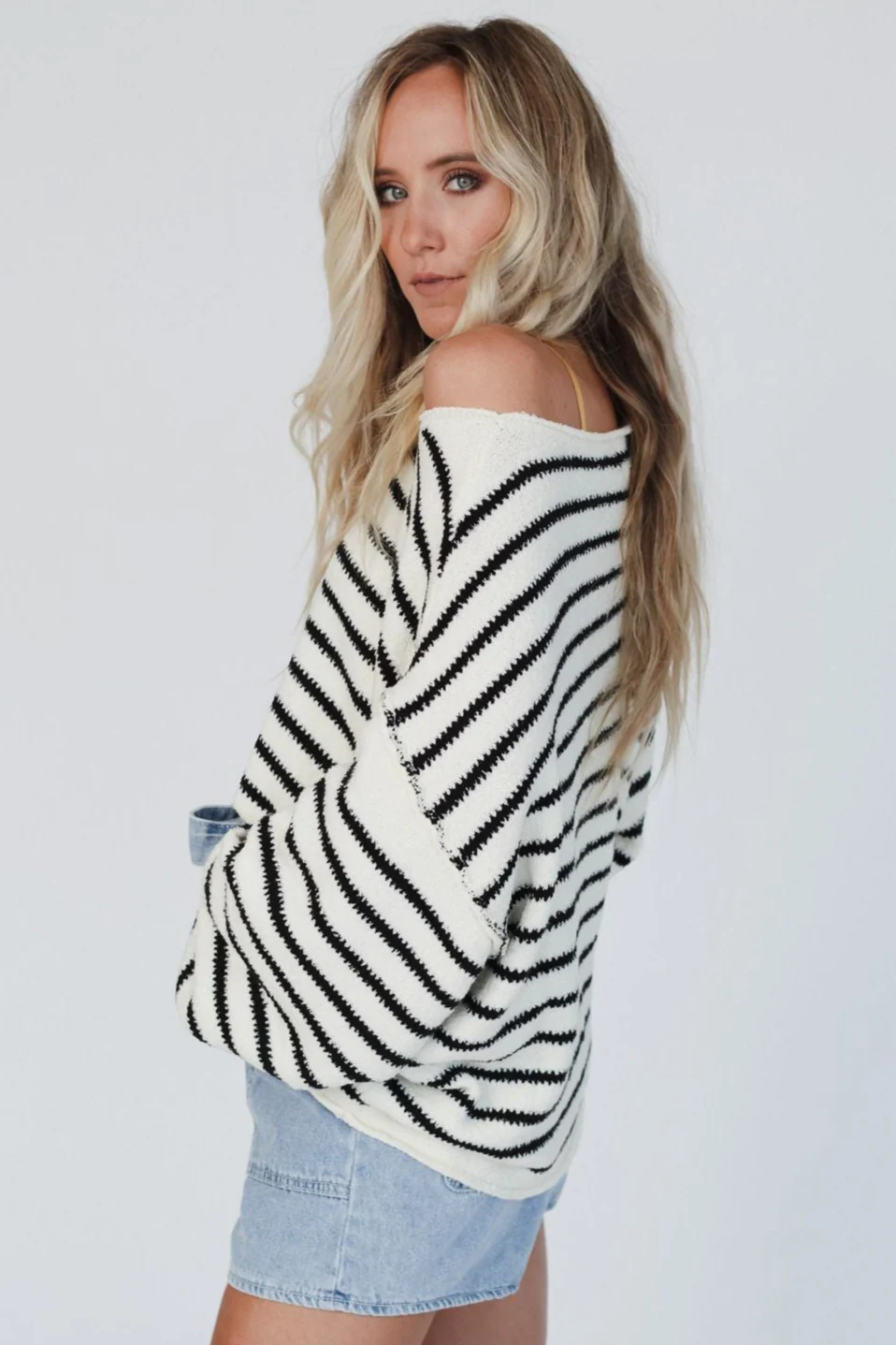 All My Stripes Oversized Sweater - Cream Black - Image 3