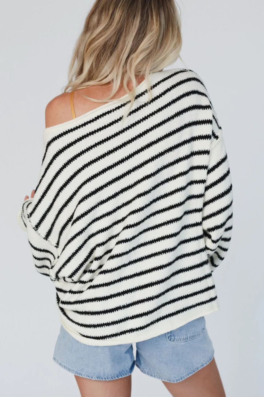 All My Stripes Oversized Sweater - Cream Black - Image 5