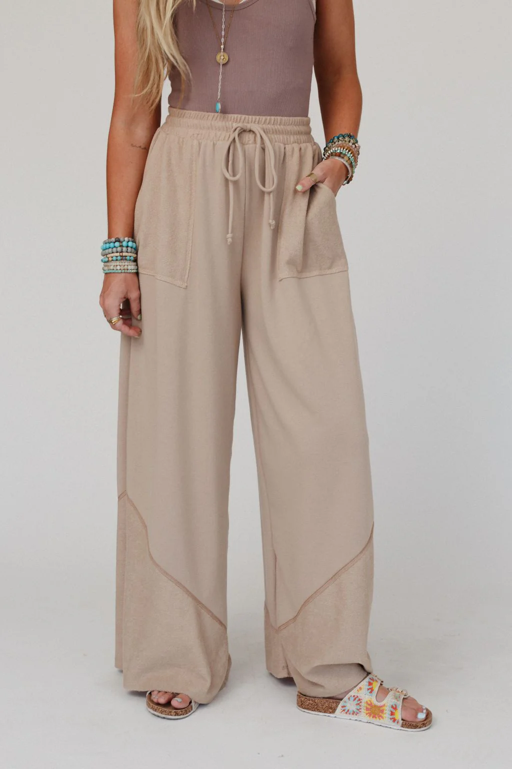 The Nest All Set Wide Leg Pants - Cuban Sand - Image 2