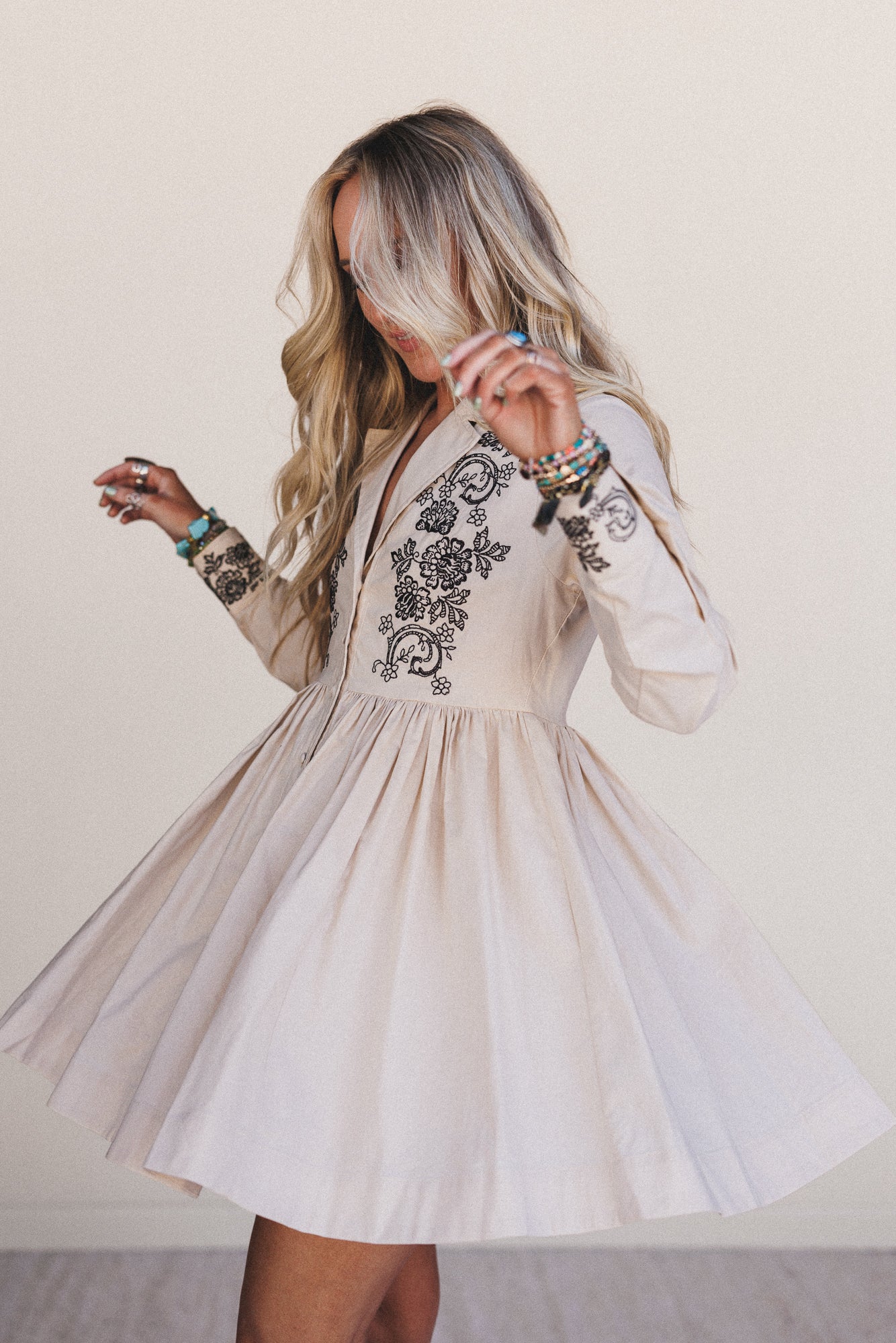 Always Yours Button Front Dress - Taupe - Image 2