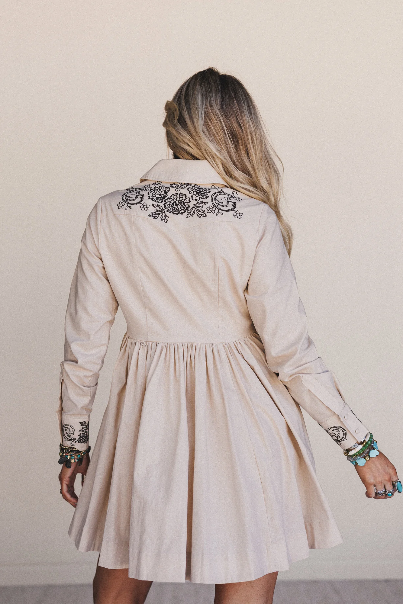 Always Yours Button Front Dress - Taupe - Image 8