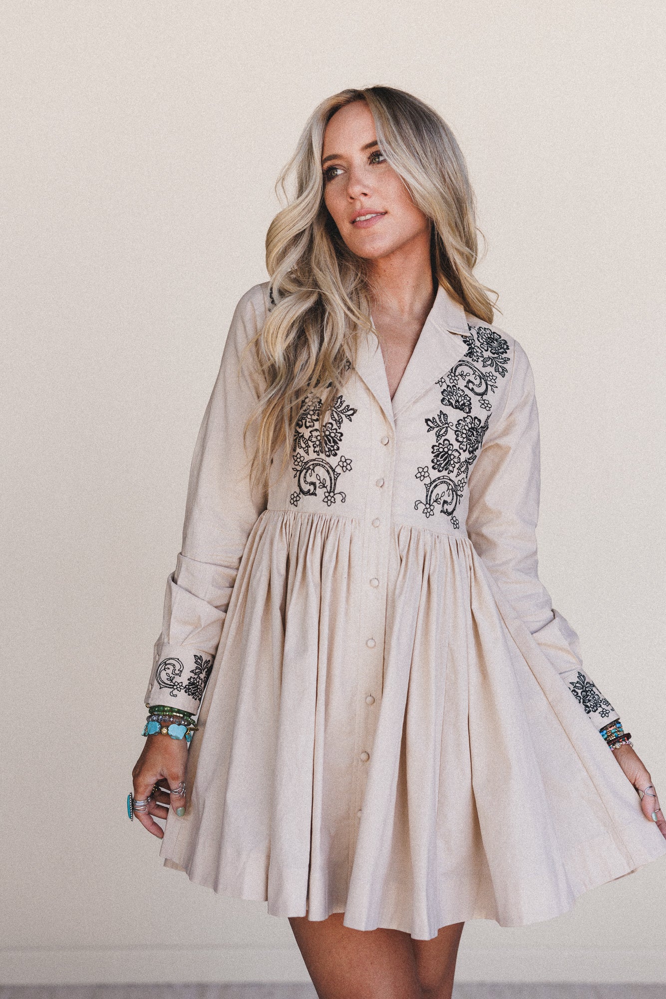 Always Yours Button Front Dress - Taupe - Pre Order - Image 2