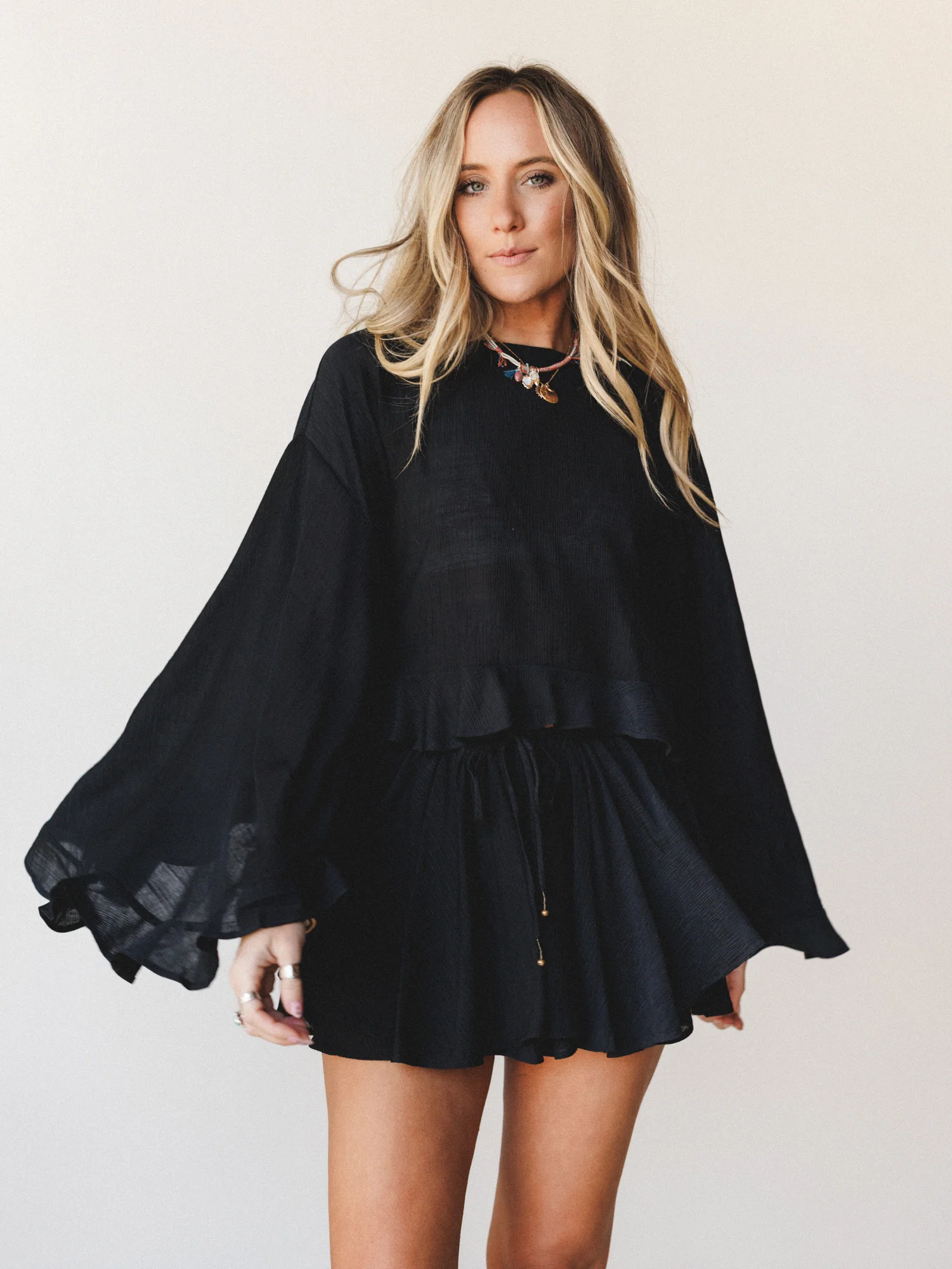 Anaya Poncho - Black - Image 2