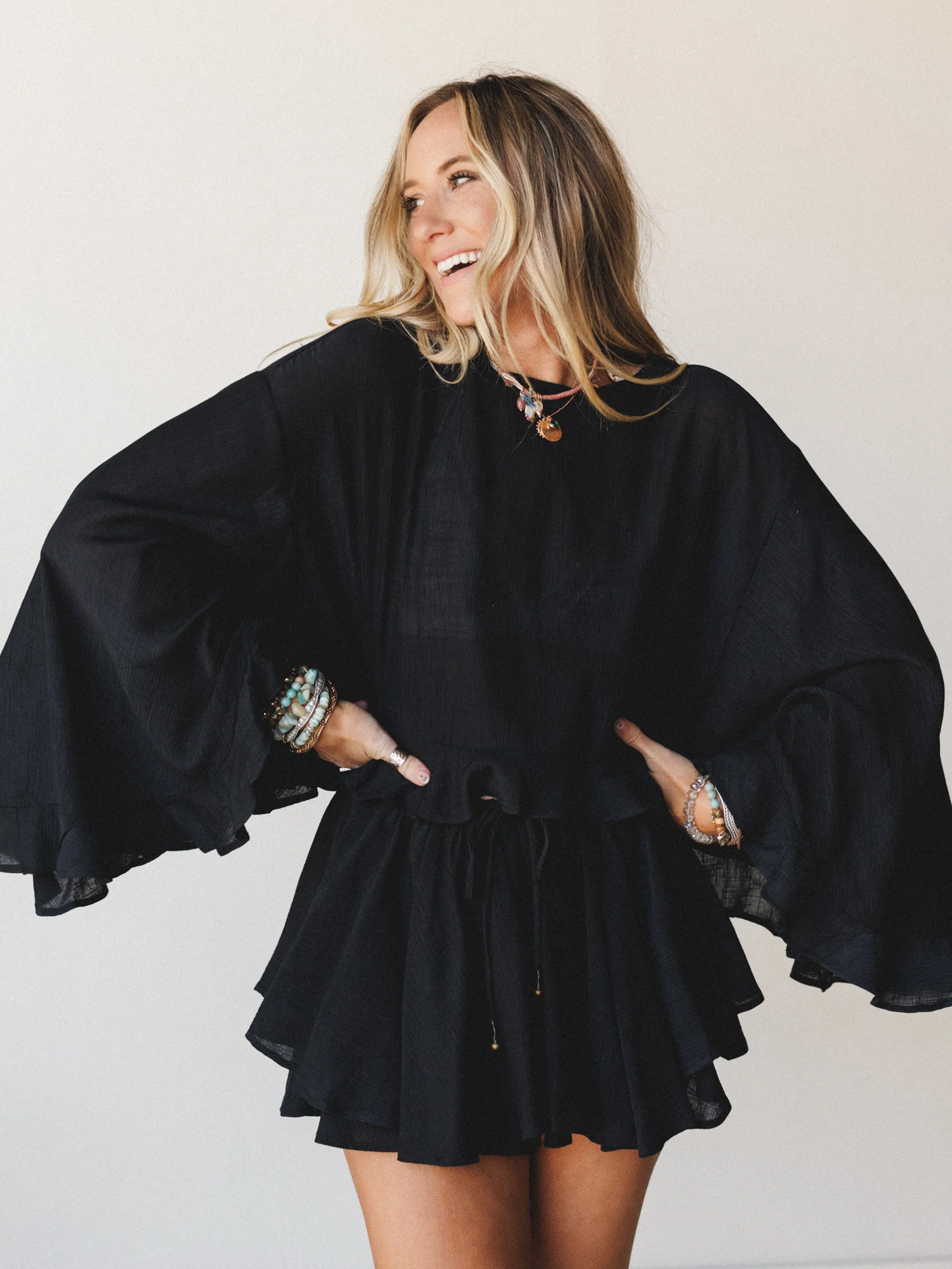 Anaya Poncho - Black - Image 3