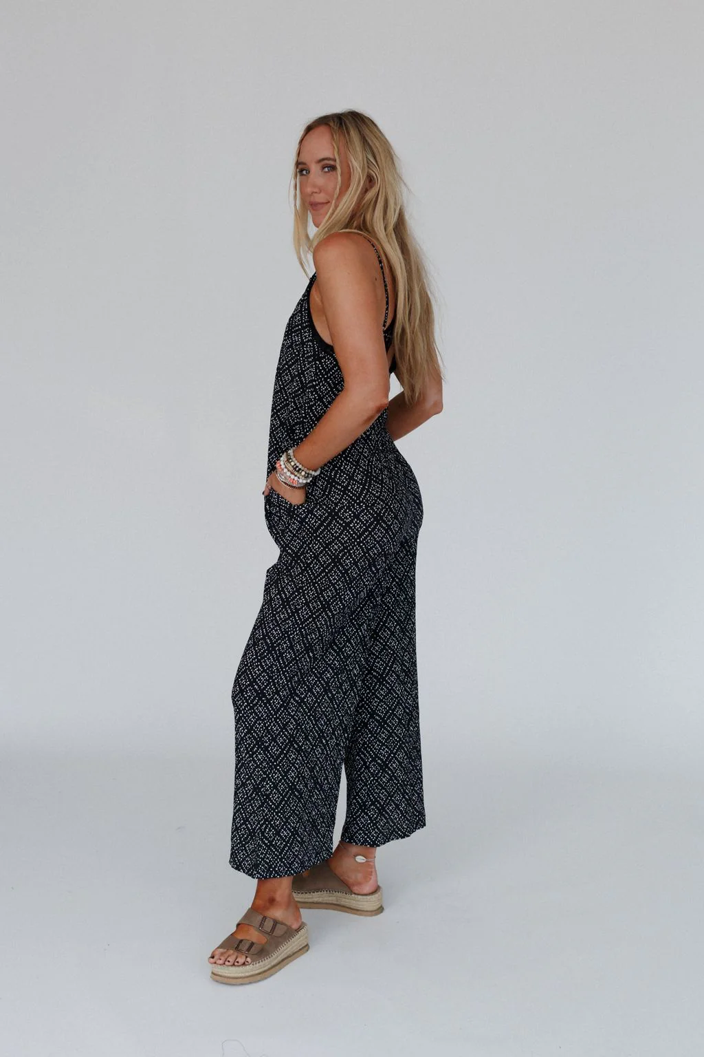 Annabelle Printed Jumpsuit - Black - Image 5