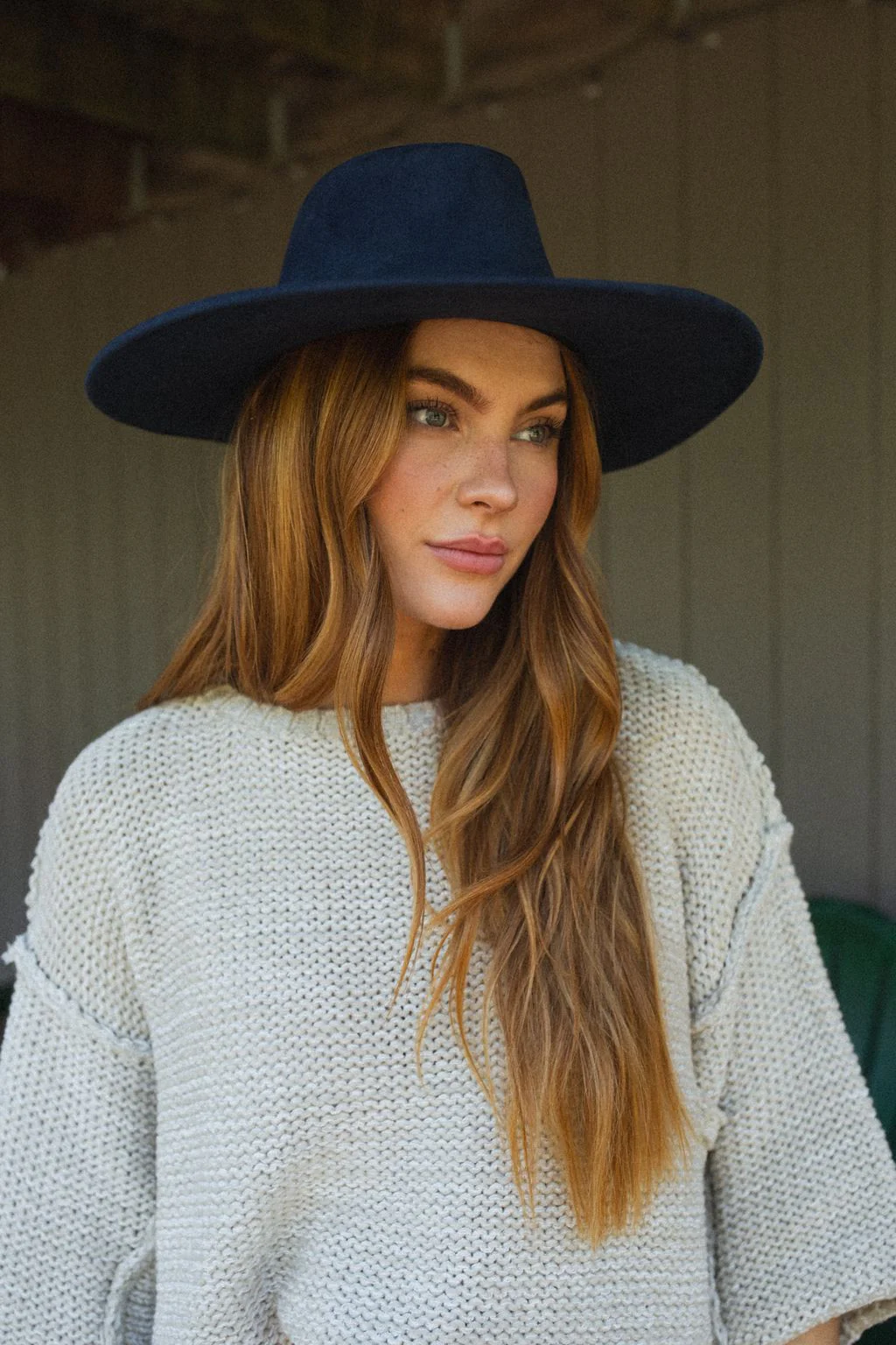 Arizona Braided Wide Brim Hat - Navy - Image 2