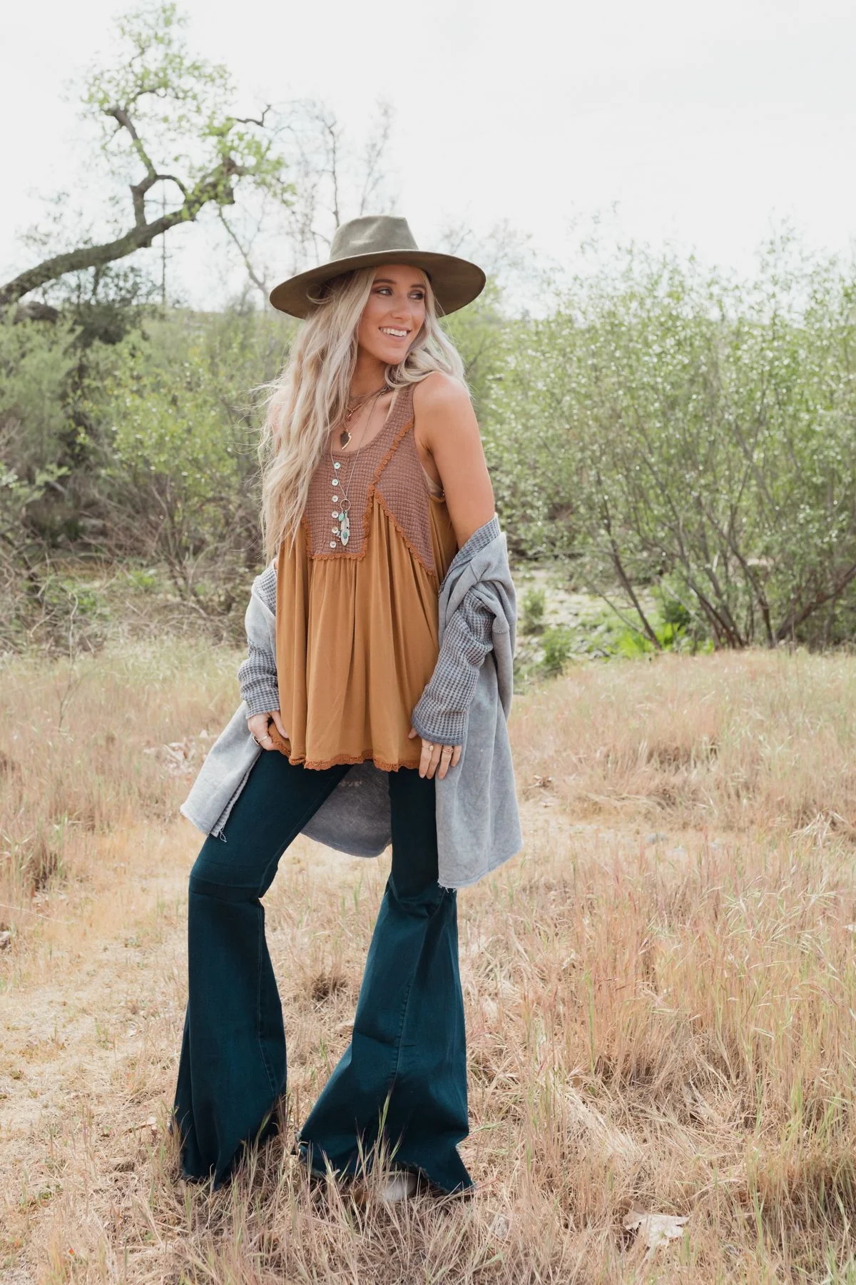 Arizona Braided Wide Brim Hat - Olive - Image 5