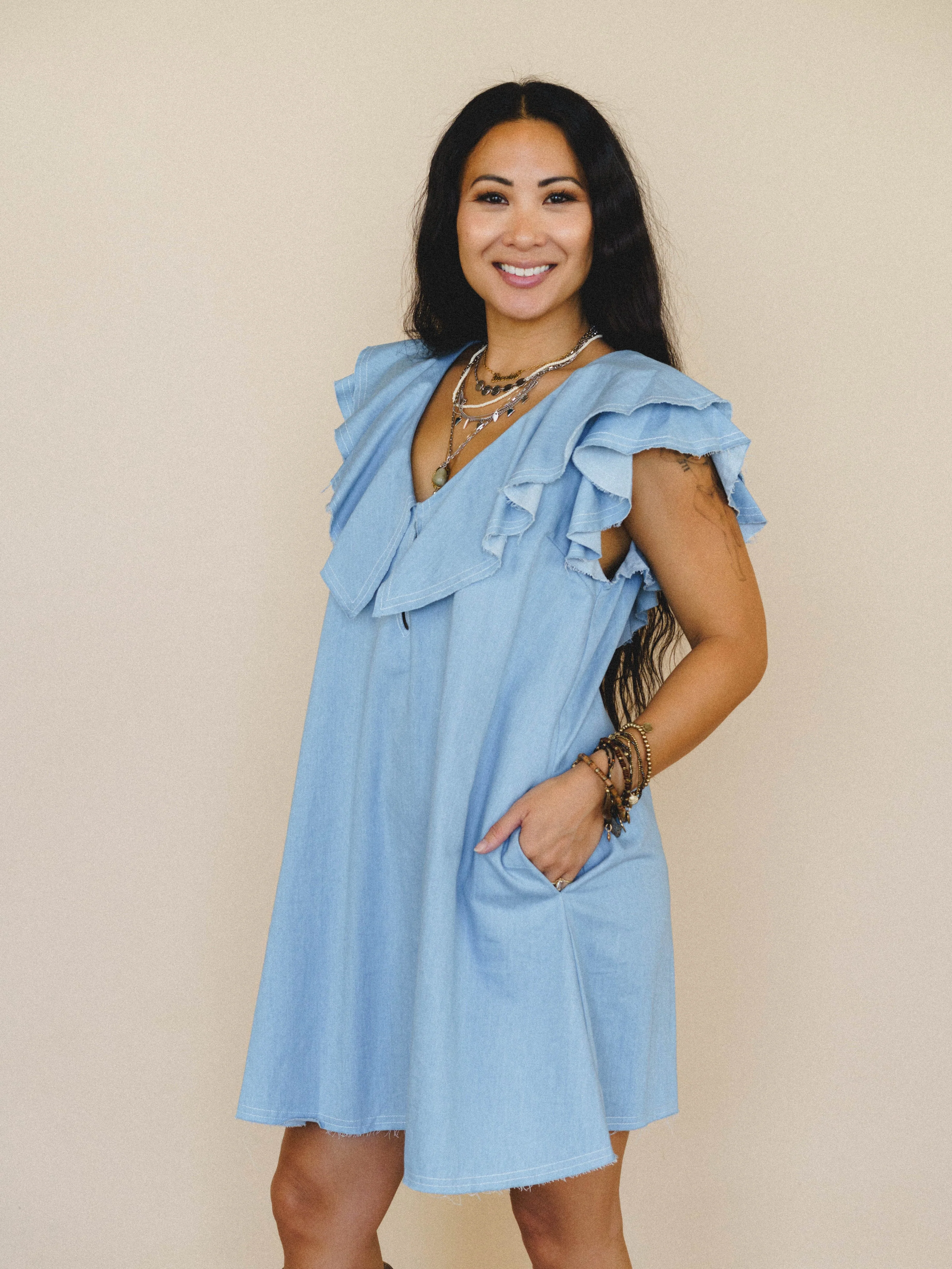 Art of Love Dress - Light Denim - Image 5