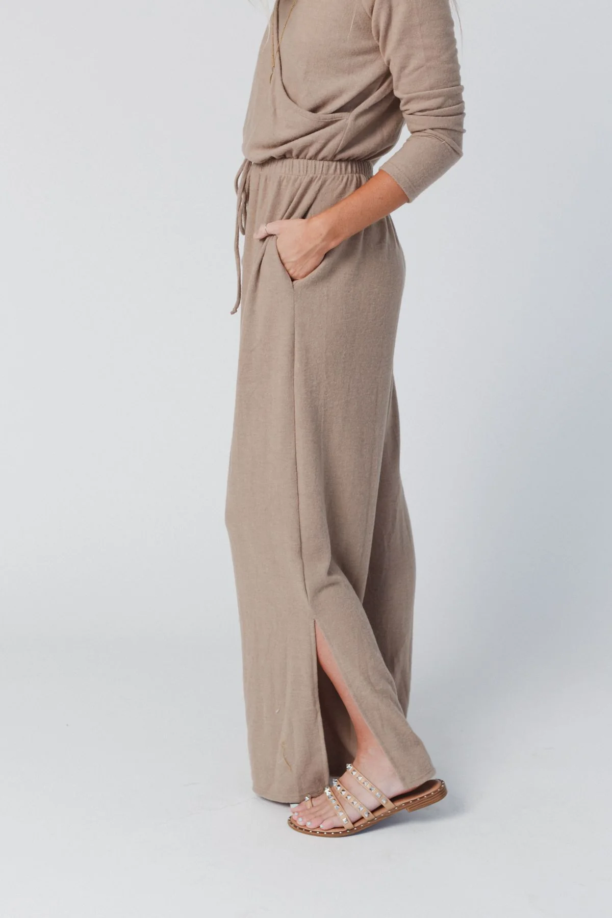 The Nest As It Was Cross Front Jumpsuit - Mocha - Image 8