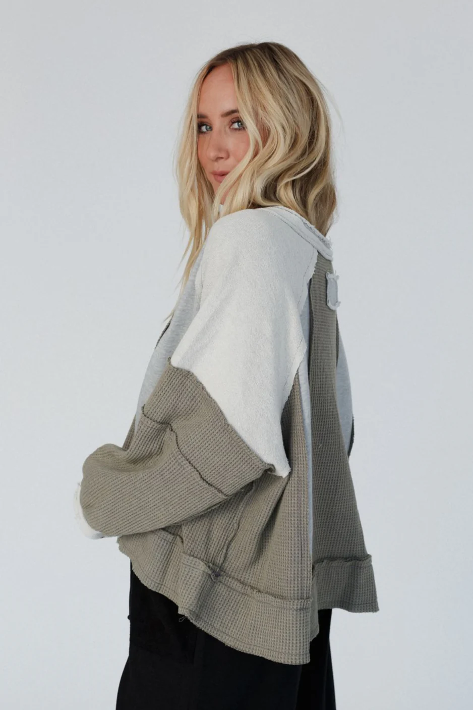 Ashley Color Block Top - Gray - Image 3