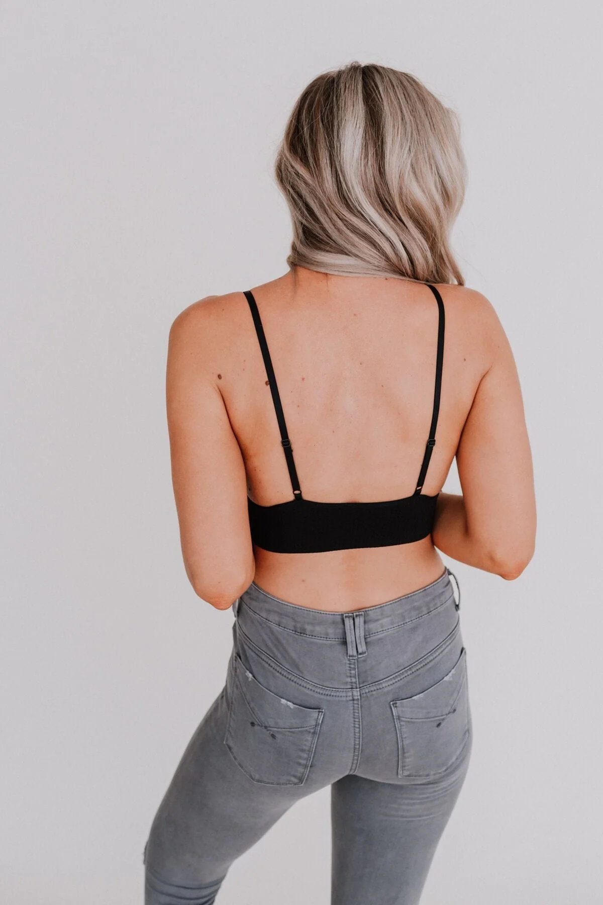 Audra Waistband Loop Lace Bralette - Black - Image 2
