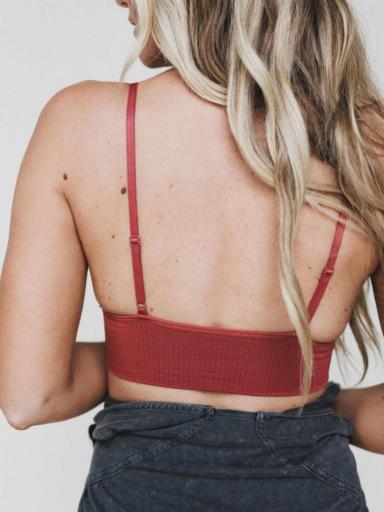 Audra Waistband Loop Lace Bralette - Rust - Image 2