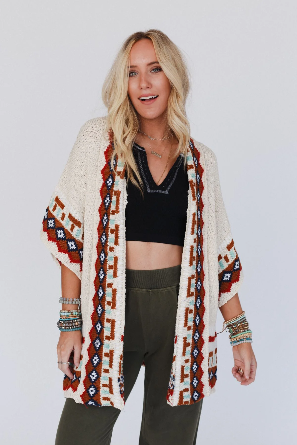 Ava Knit Cardigan - Ivory - Image 5