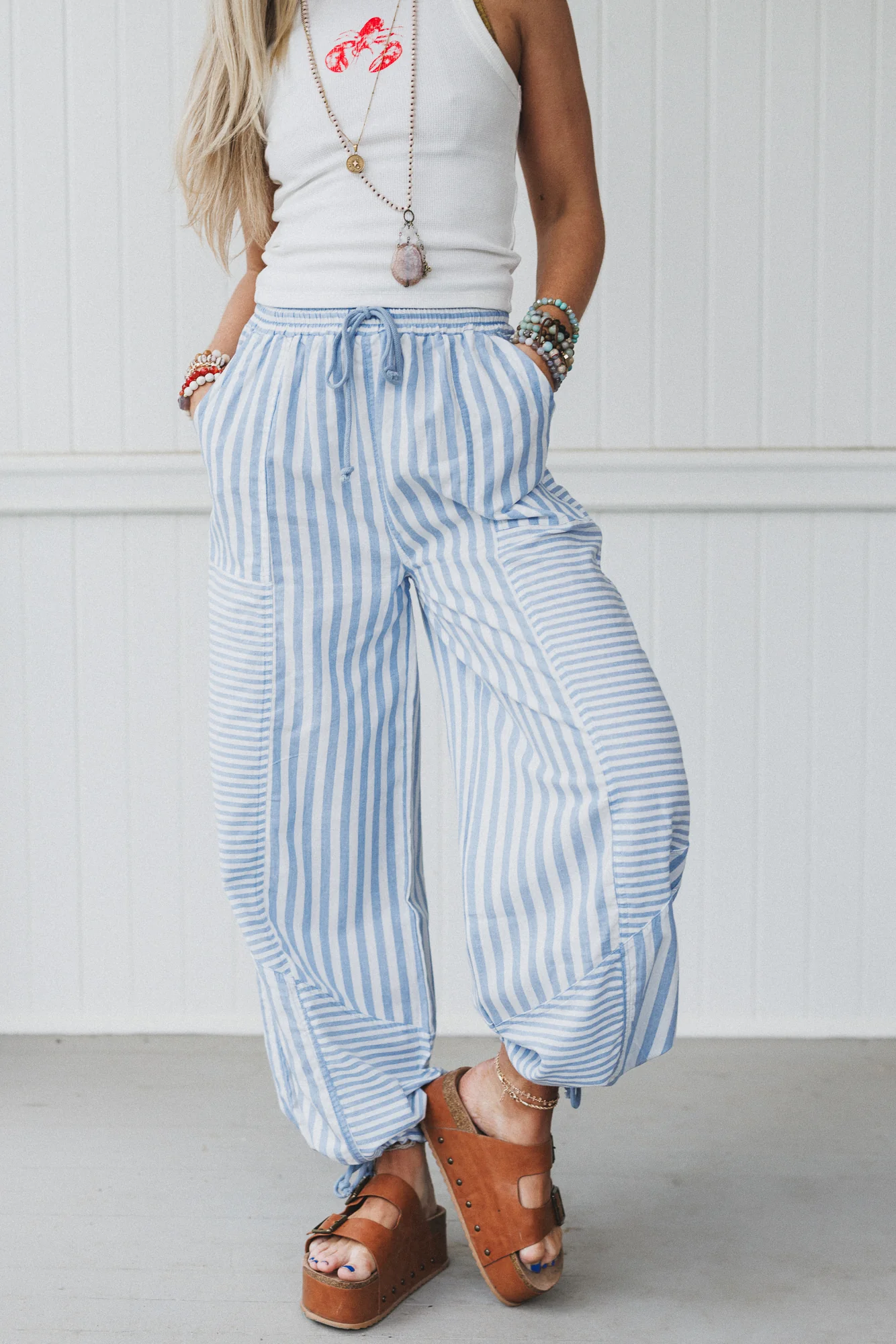 Aveline Striped Pants - Blue - Image 4