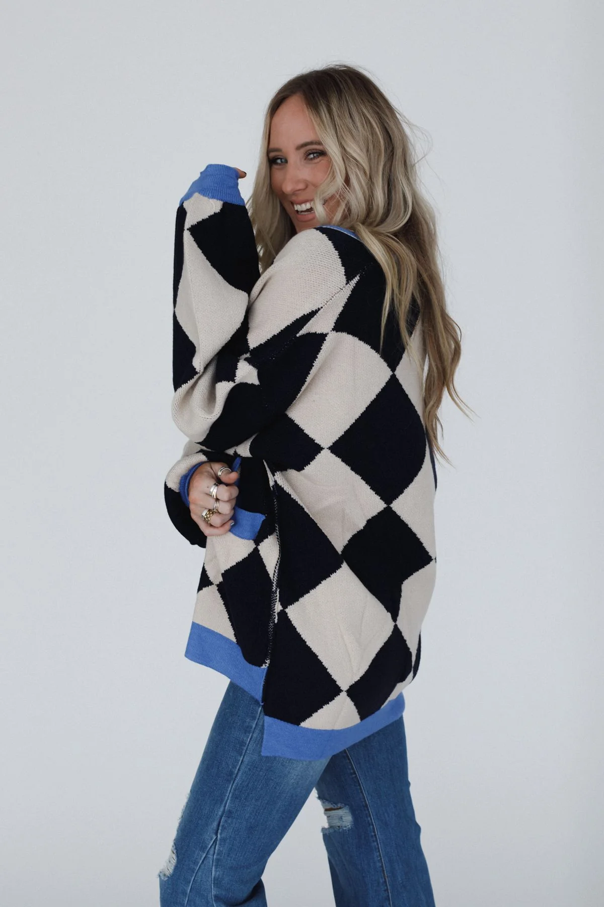 Ayla Argyle Cardigan - Navy - Image 5