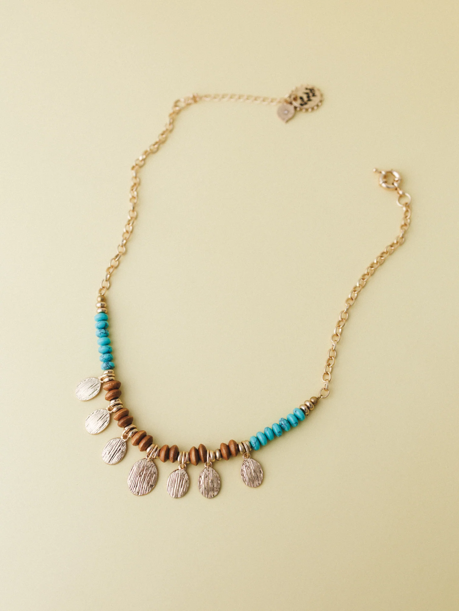 Azure Sun Necklace - Gold Turquoise - Image 2