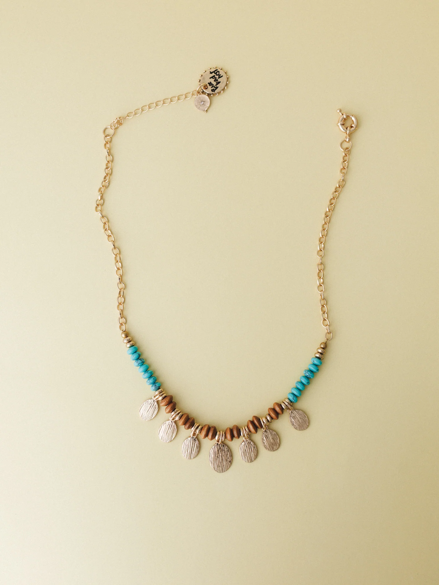 Azure Sun Necklace - Gold Turquoise - Image 4