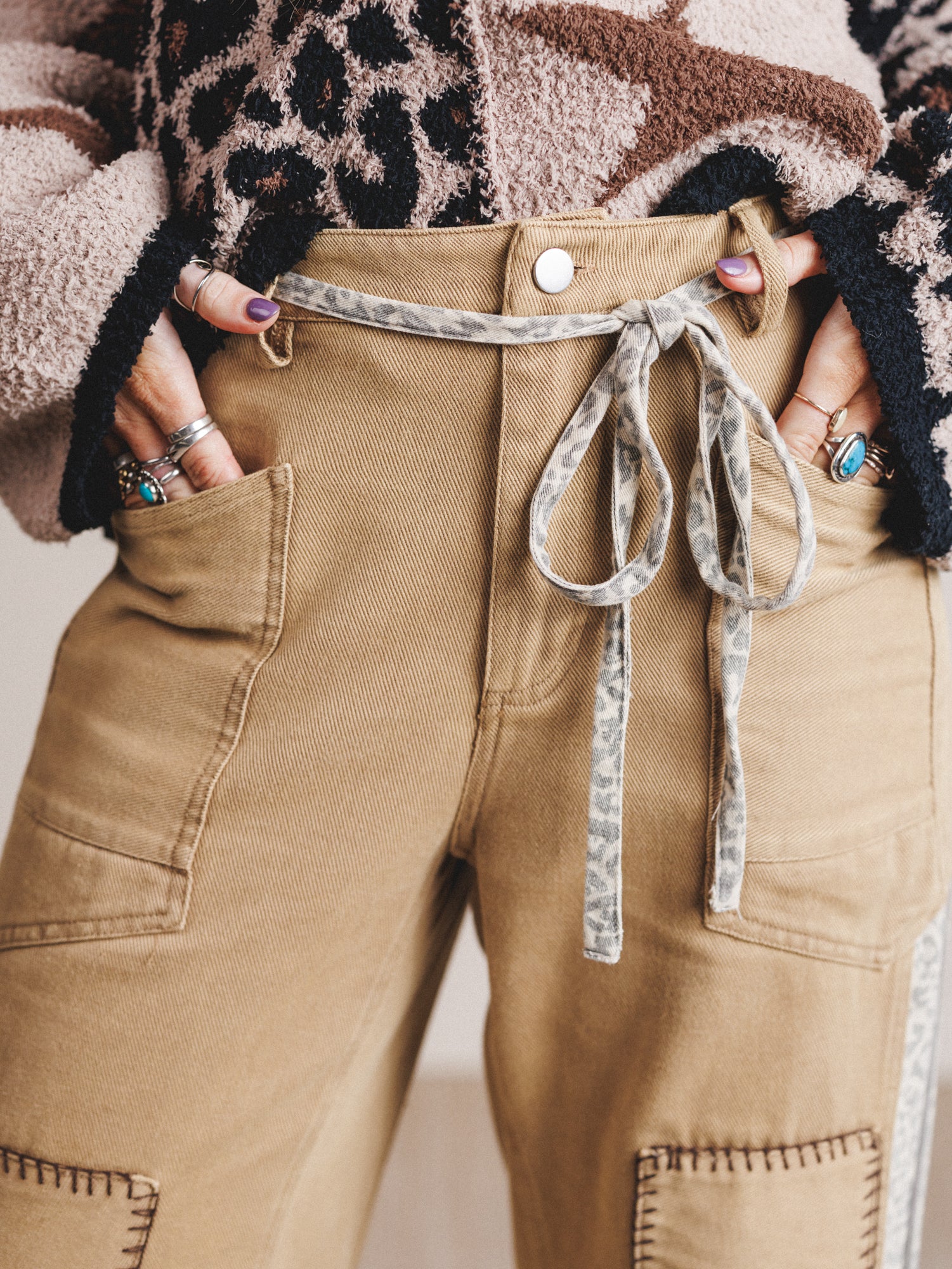 Babette Stitched Pants - Taupe - Image 3