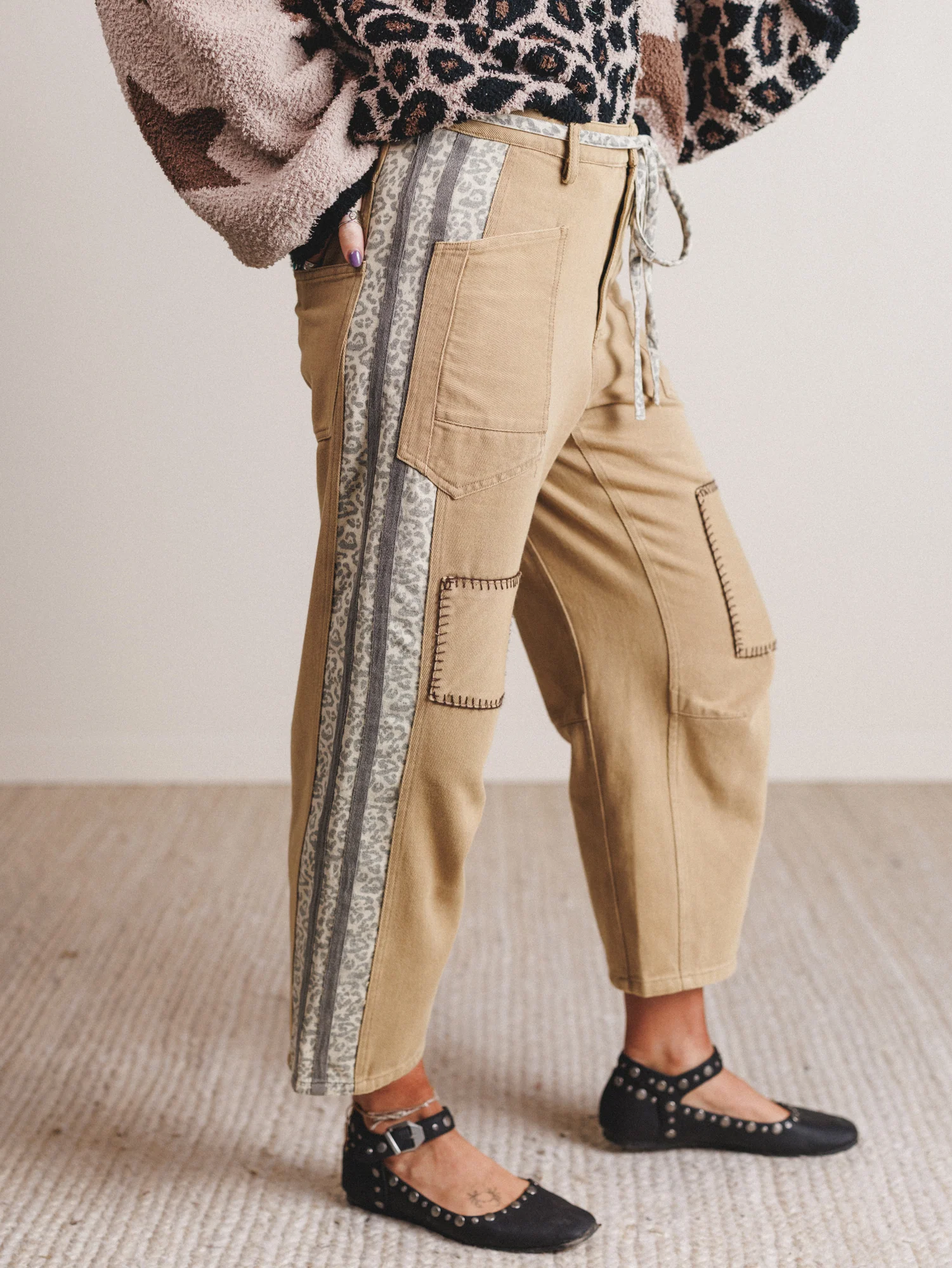 Babette Stitched Pants - Taupe - Image 6
