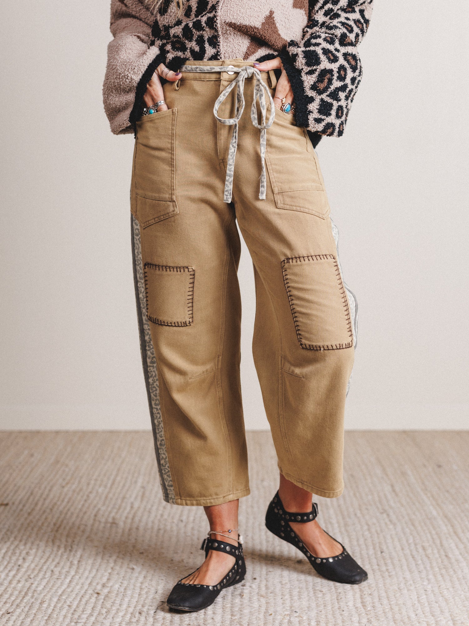Babette Stitched Pants - Taupe - Image 7