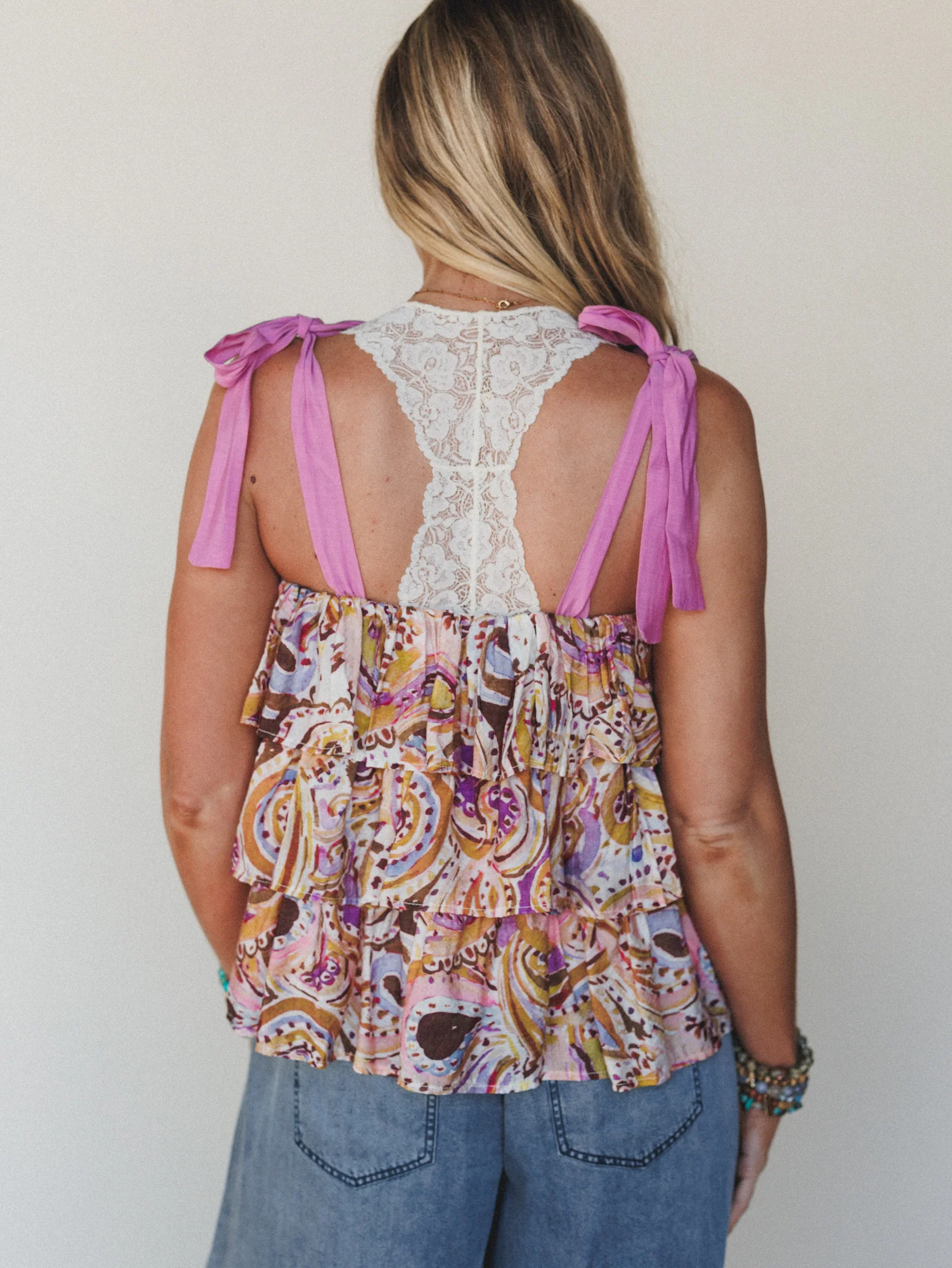 Baby Bloom Ruffle Print Top - Violet Multi - Image 4