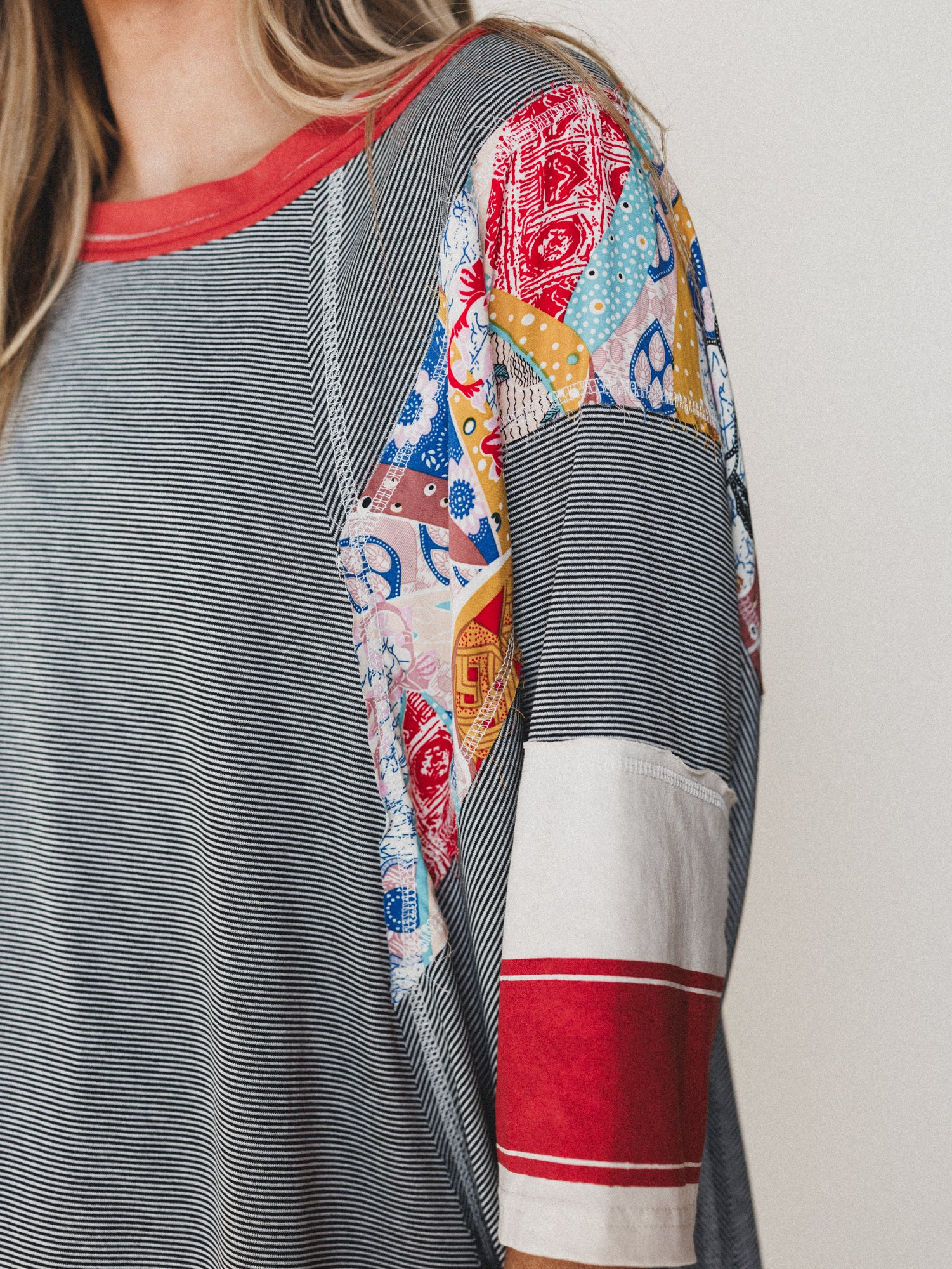 Britt Patchwork Top - Black - Image 3