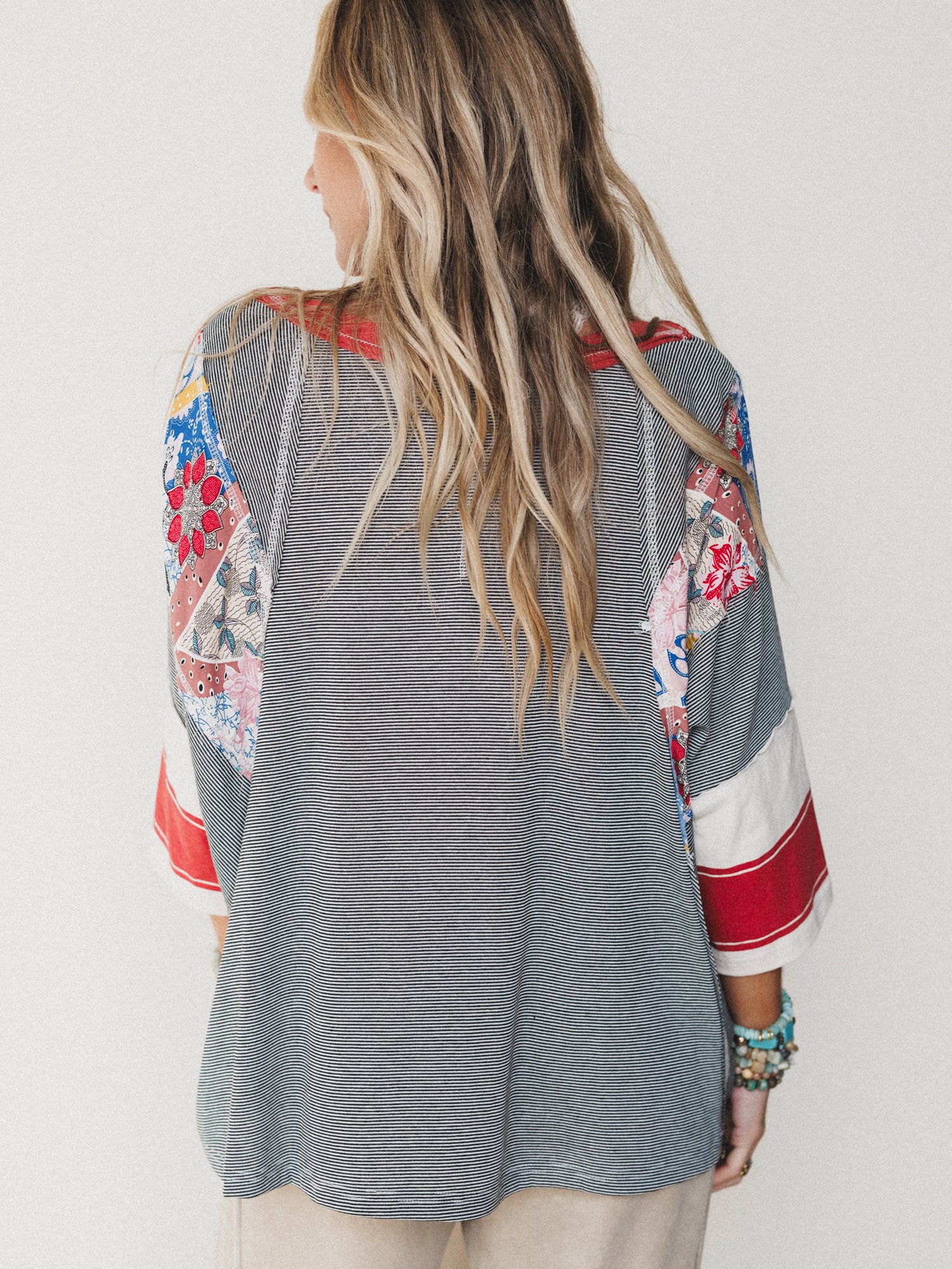 Britt Patchwork Top - Black - Image 5