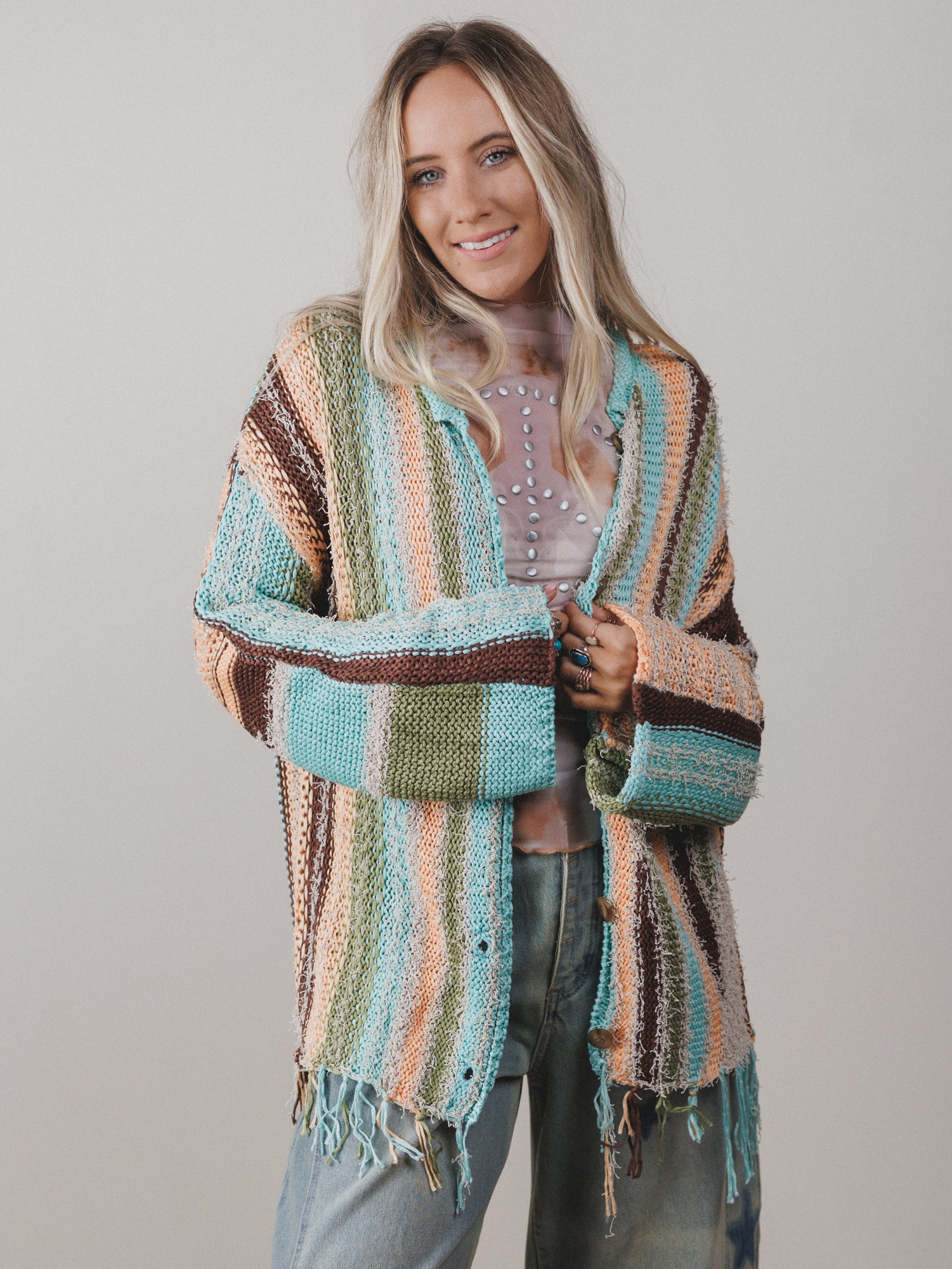 Baja Breeze Sweater - Peach - Image 2