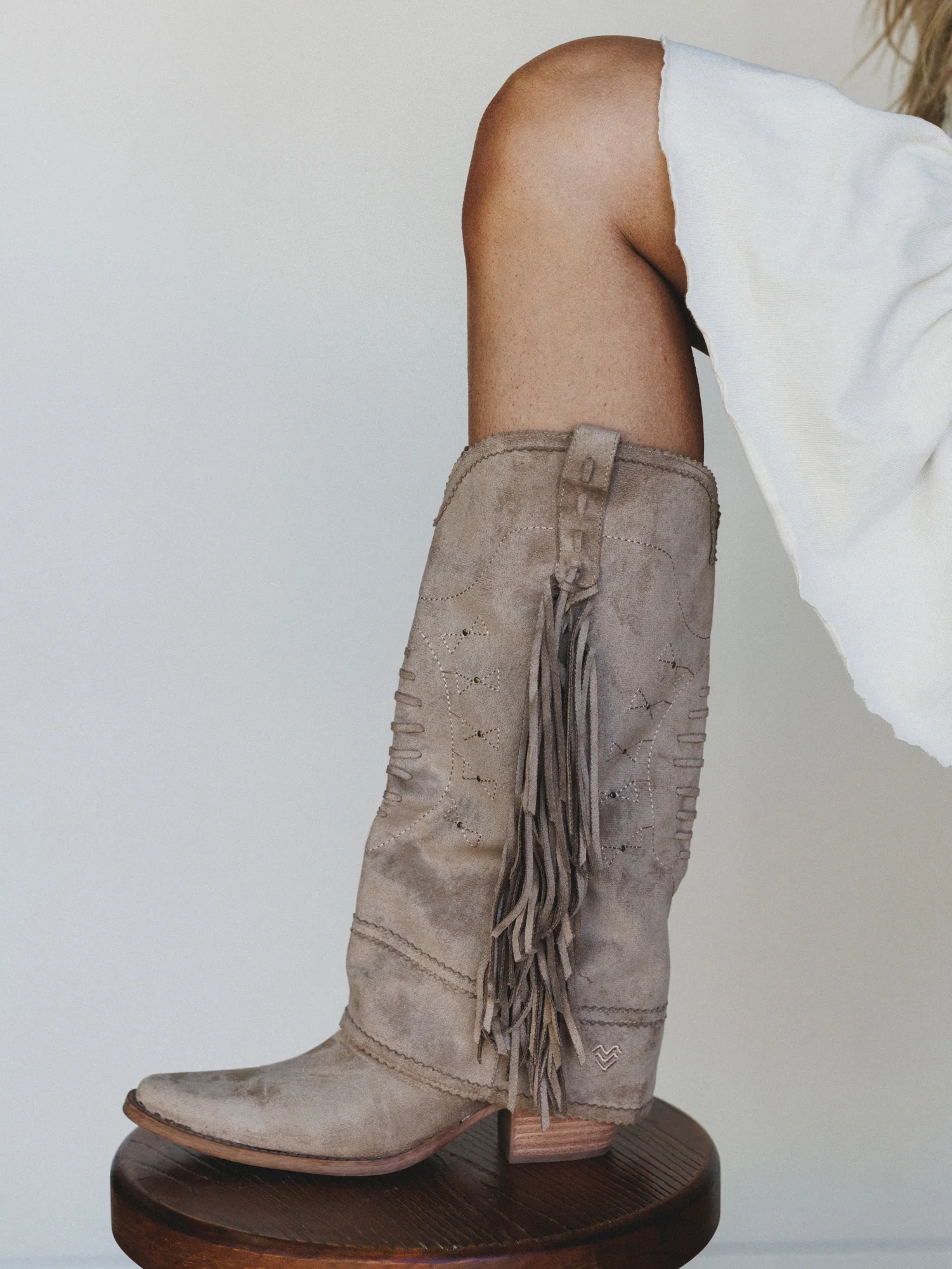 Bami Fringe Boot - Beige