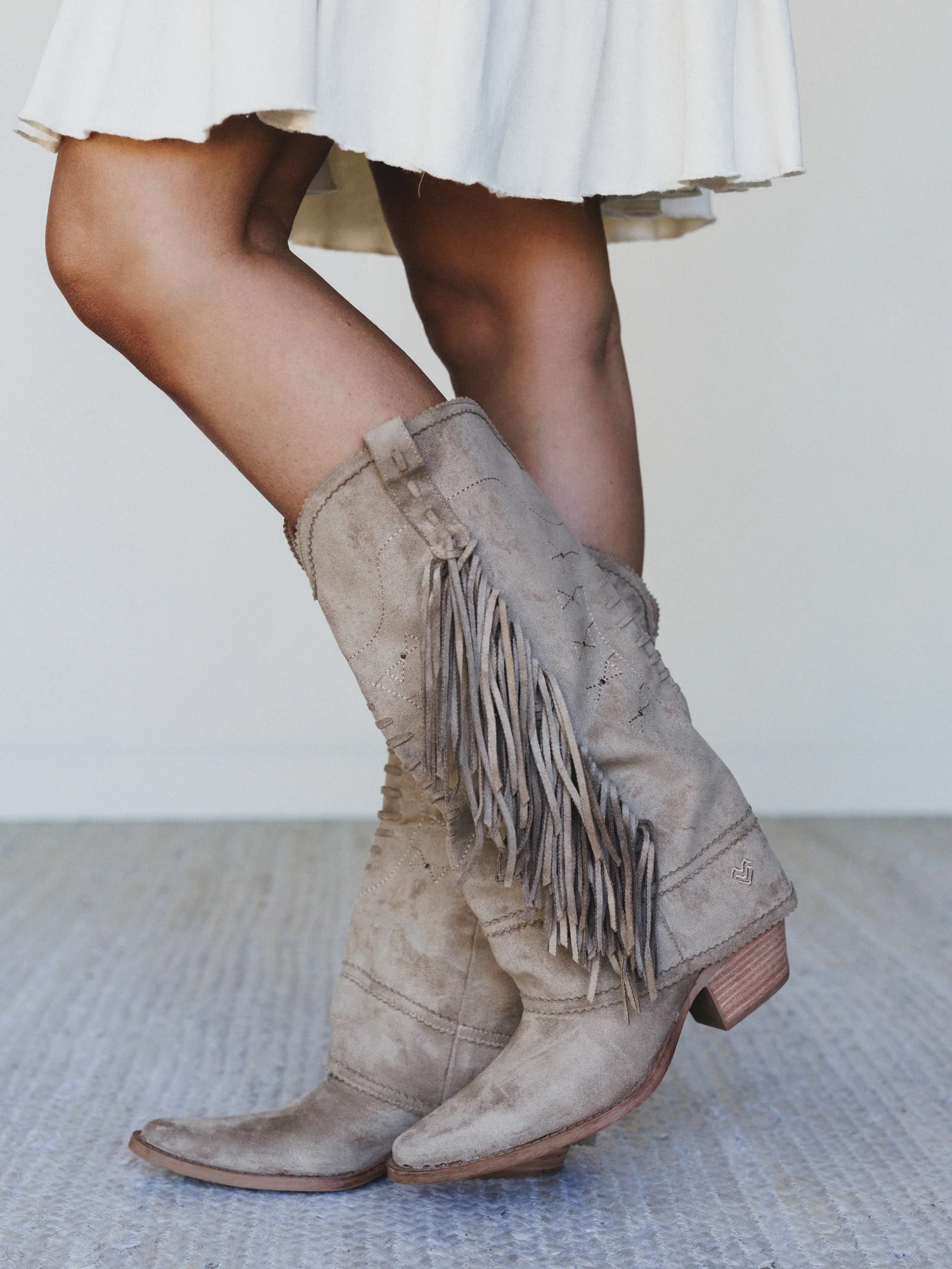 Bami Fringe Boot - Beige - Image 2