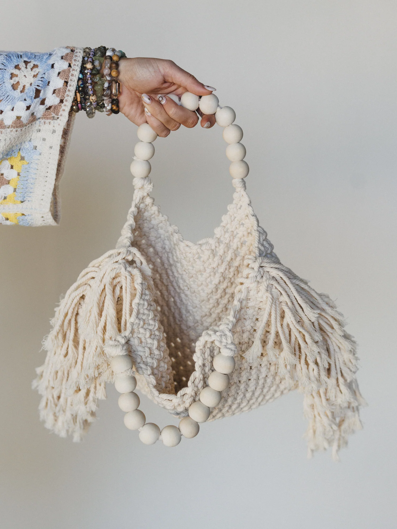 Beach Bound Fringe Tote - Ivory - Image 3