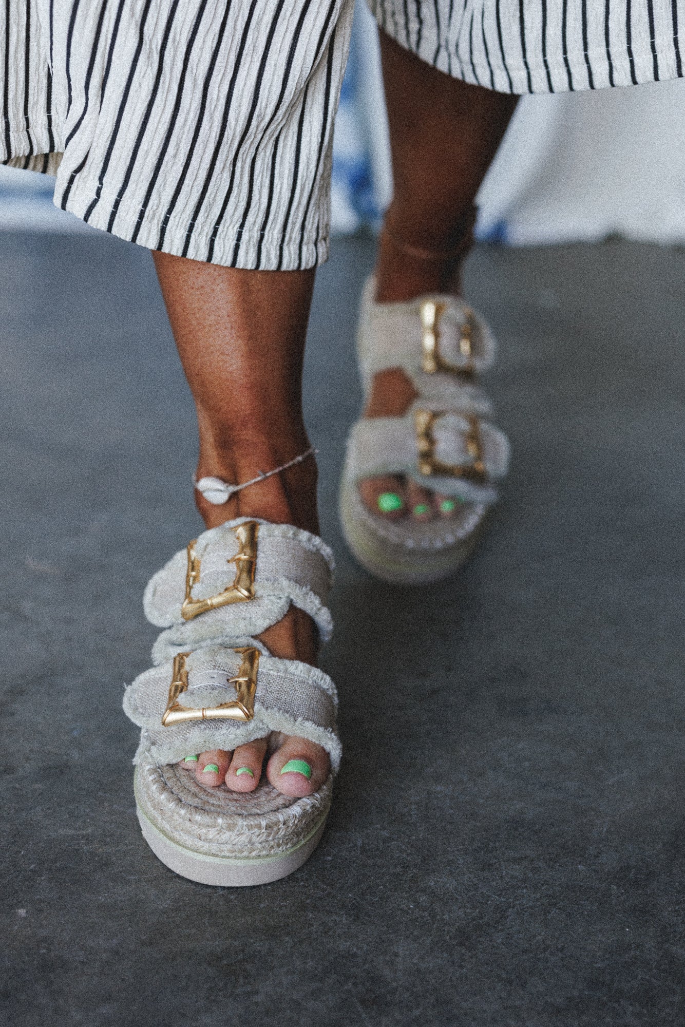 Beachside Soul Square Buckle Sandals - Beige - Image 4