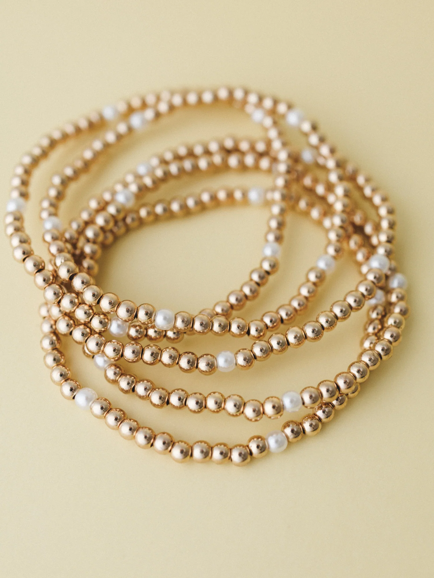Beaded Bracelet Set - Gold - Image 3