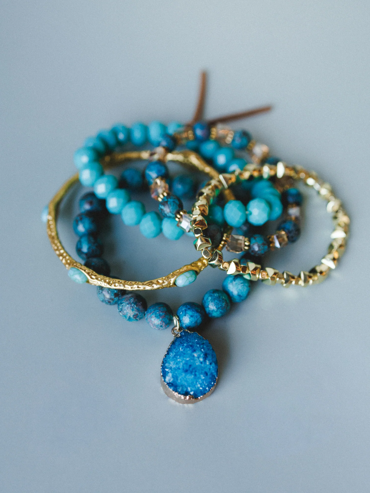 Beatrice Bracelet Stack - Turquoise - Image 3