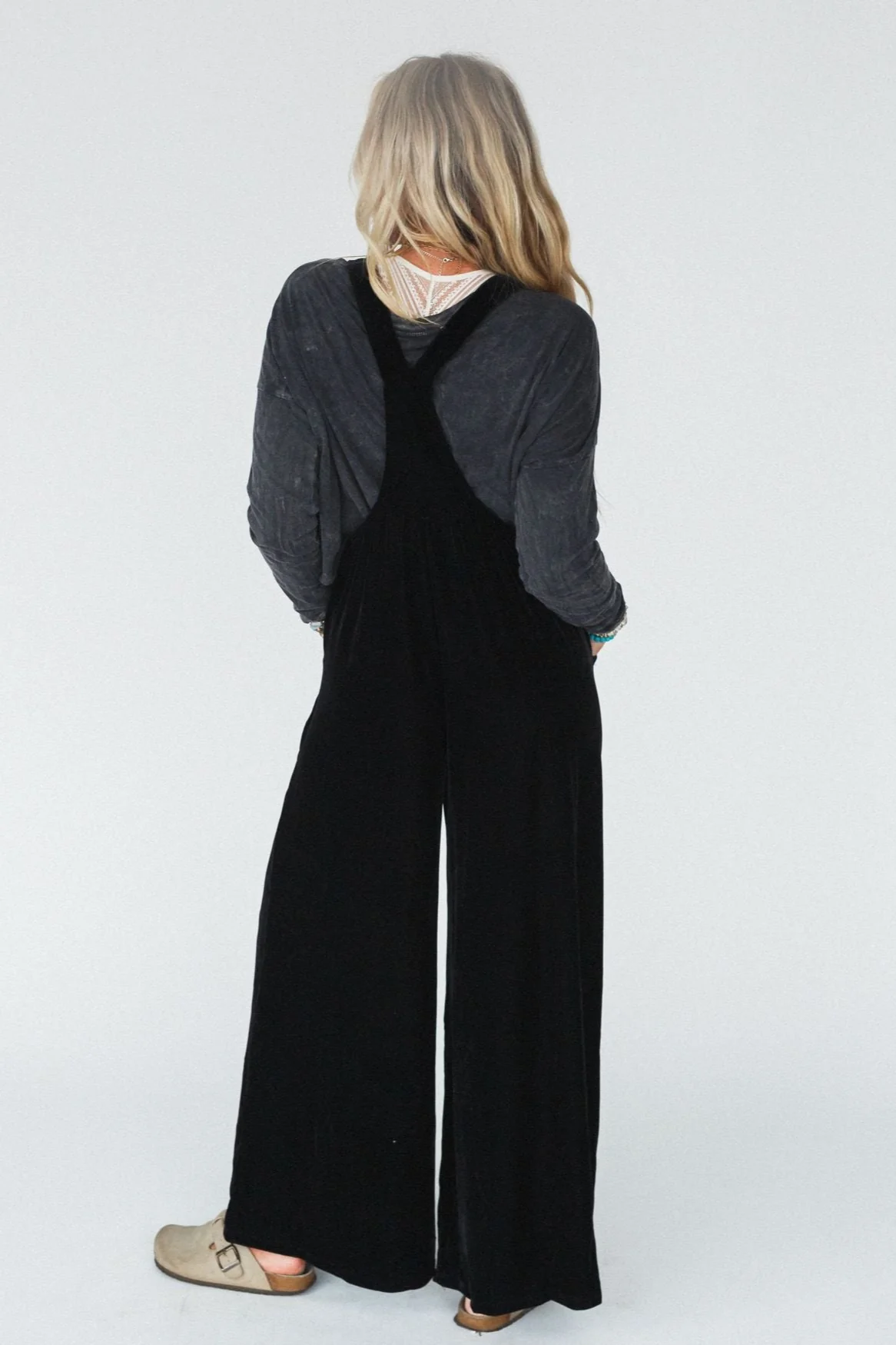 Beau Velvet Jumpsuit - Black - Image 3