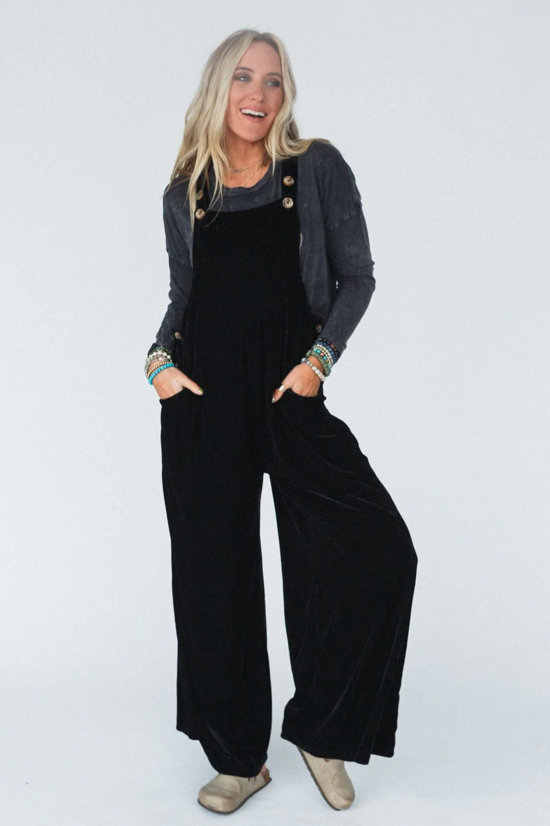 Beau Velvet Jumpsuit - Black - Image 4