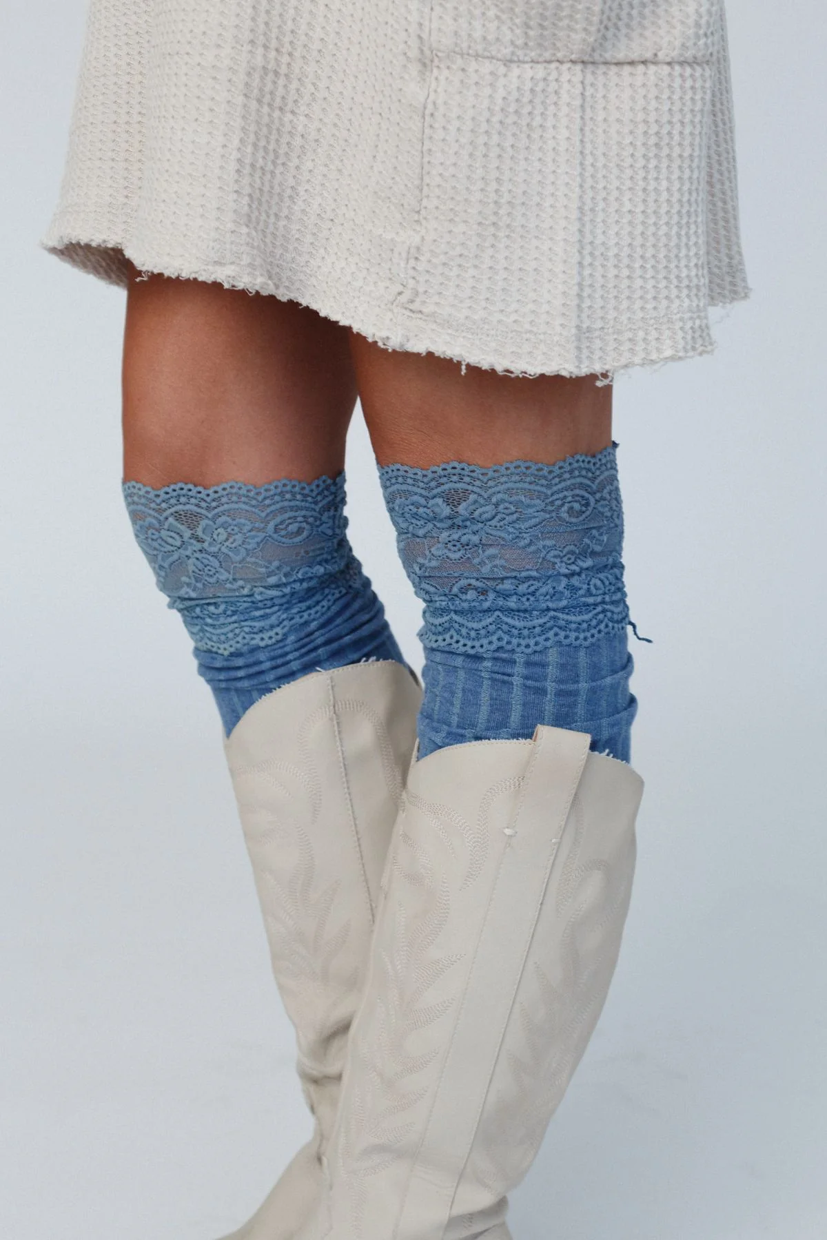 Becca Knee High Socks - Blue - Image 2