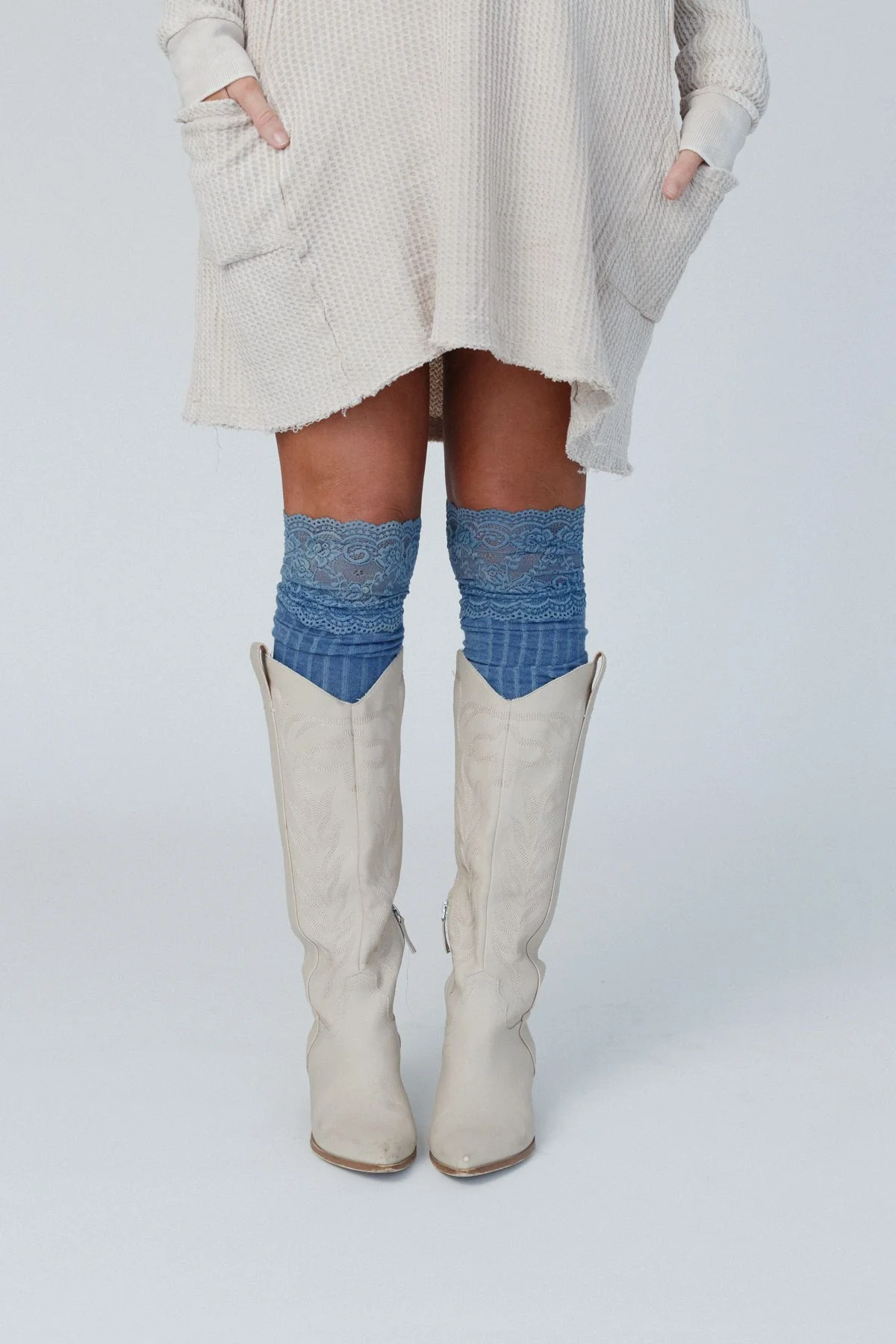 Becca Knee High Socks - Blue - Image 3