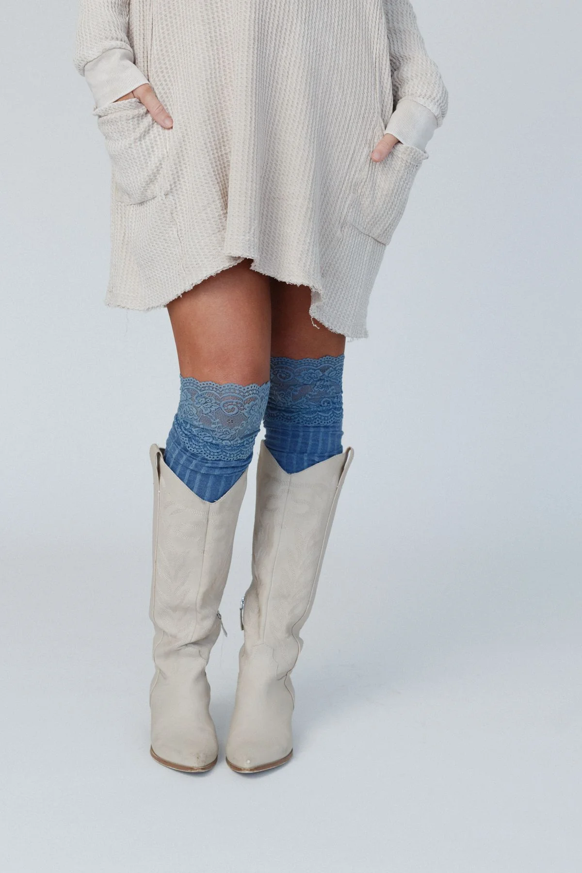 Becca Knee High Socks - Blue - Image 4