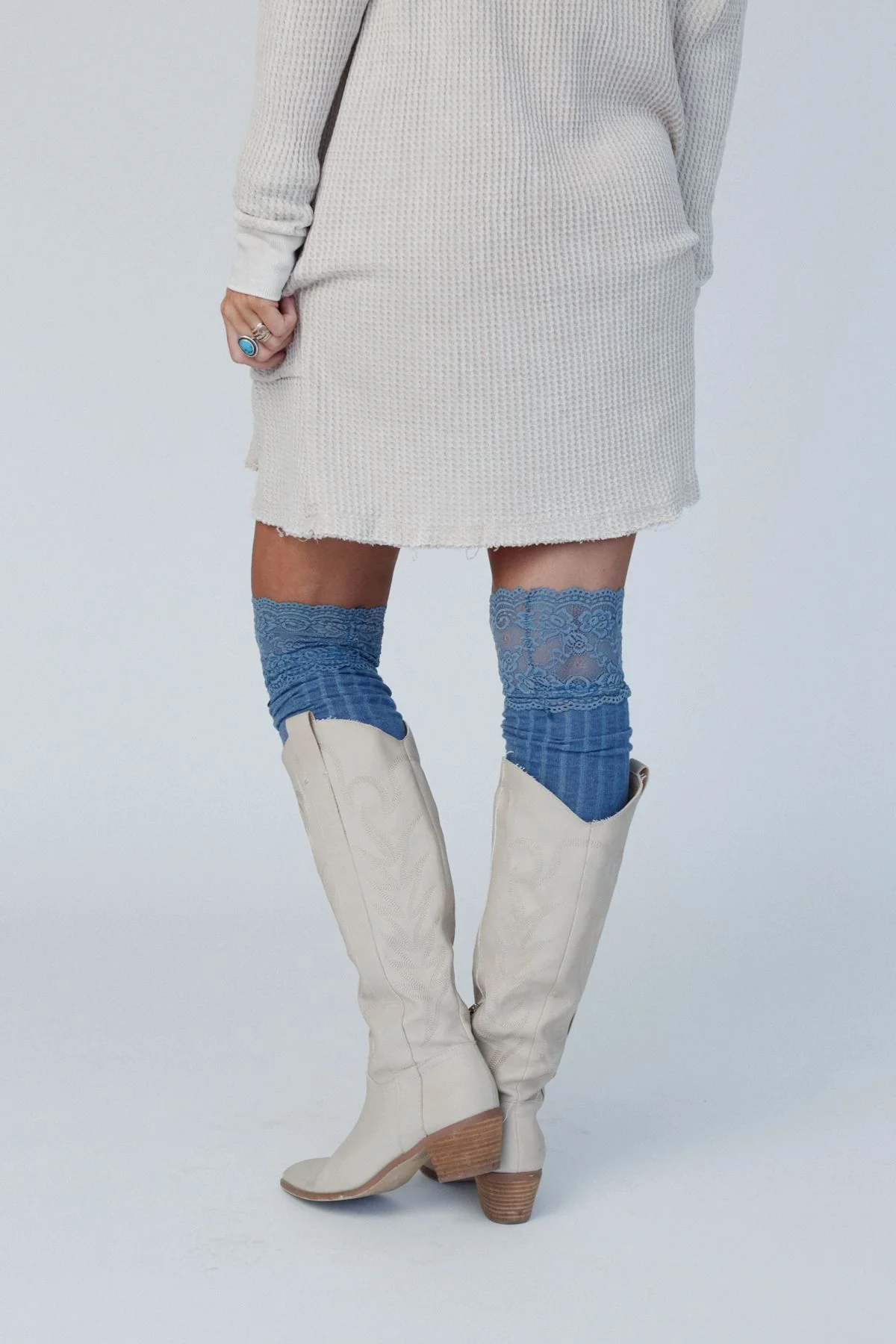 Becca Knee High Socks - Blue - Image 5
