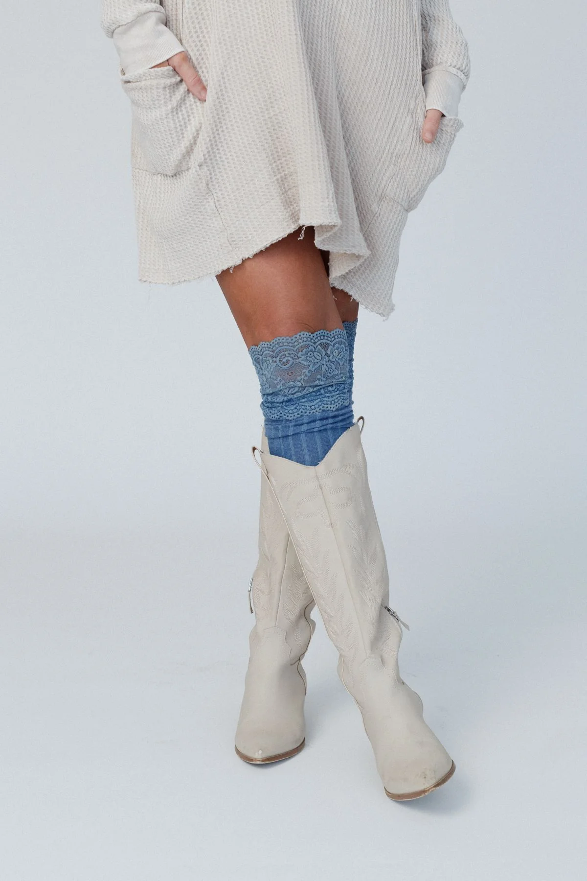 Becca Knee High Socks - Blue - Image 6