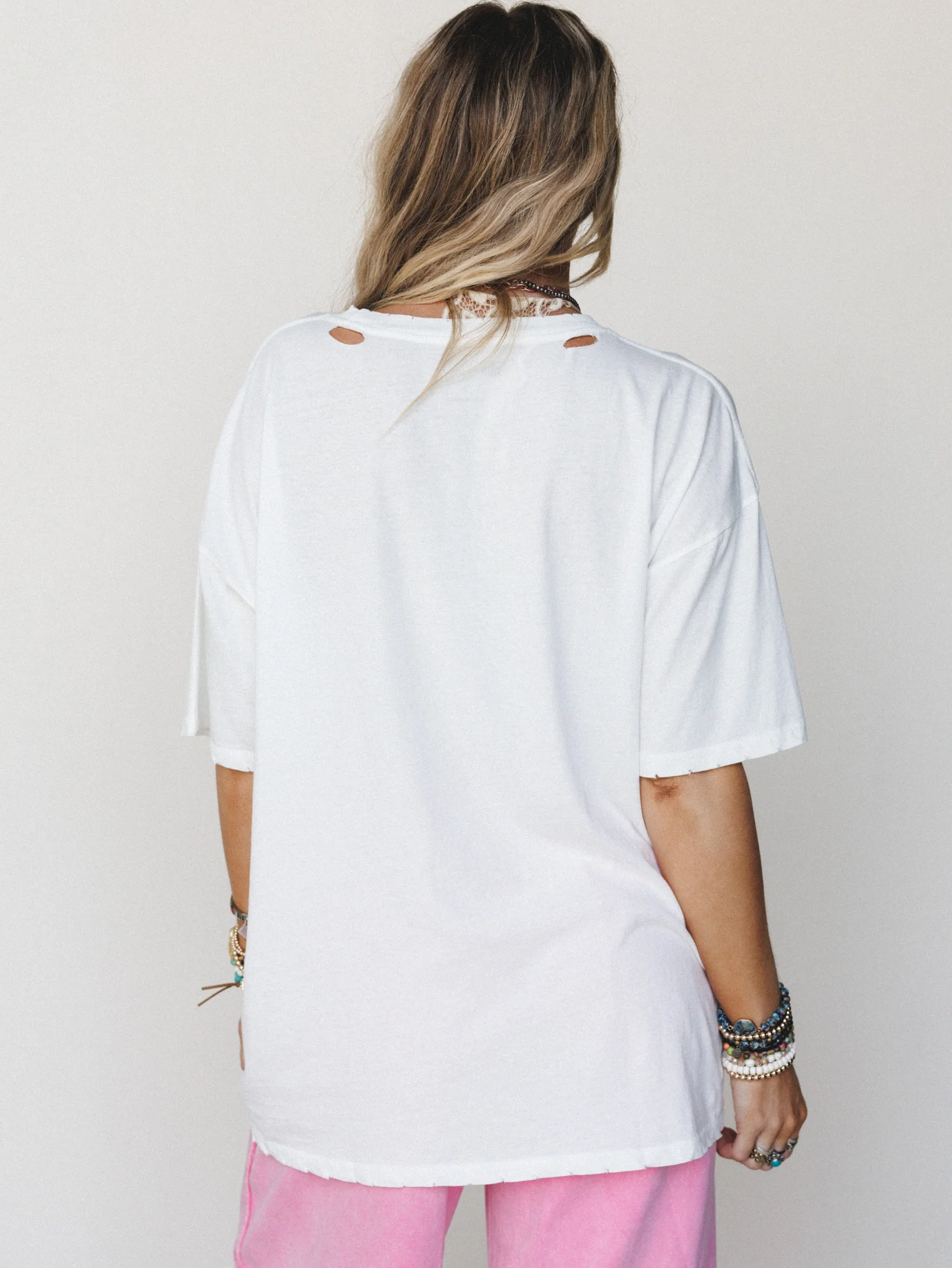Big Love Distressed Graphic Tee - Ivory - Image 6