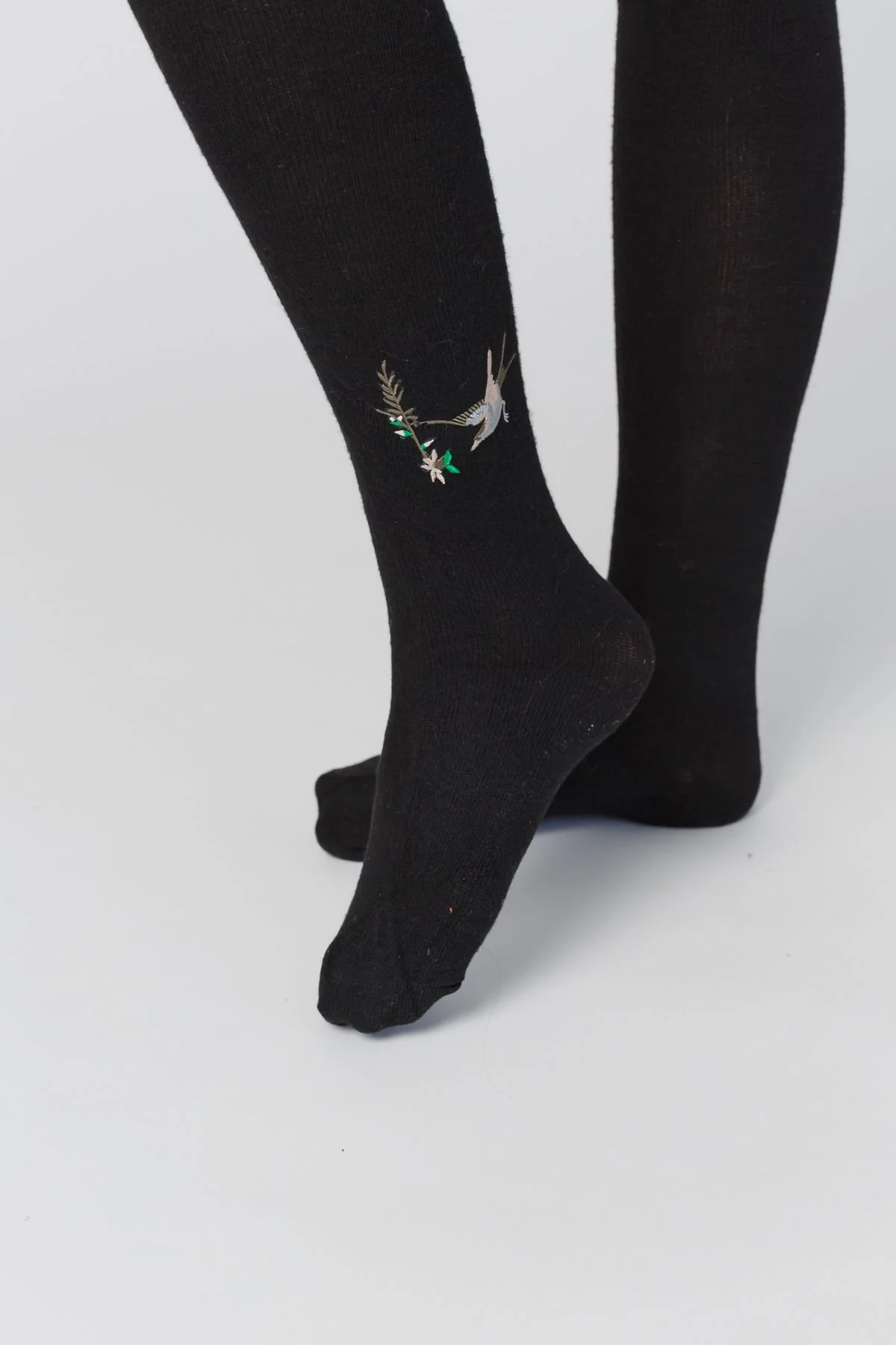Birds Of A Feather Knee High Socks - Black - Image 2