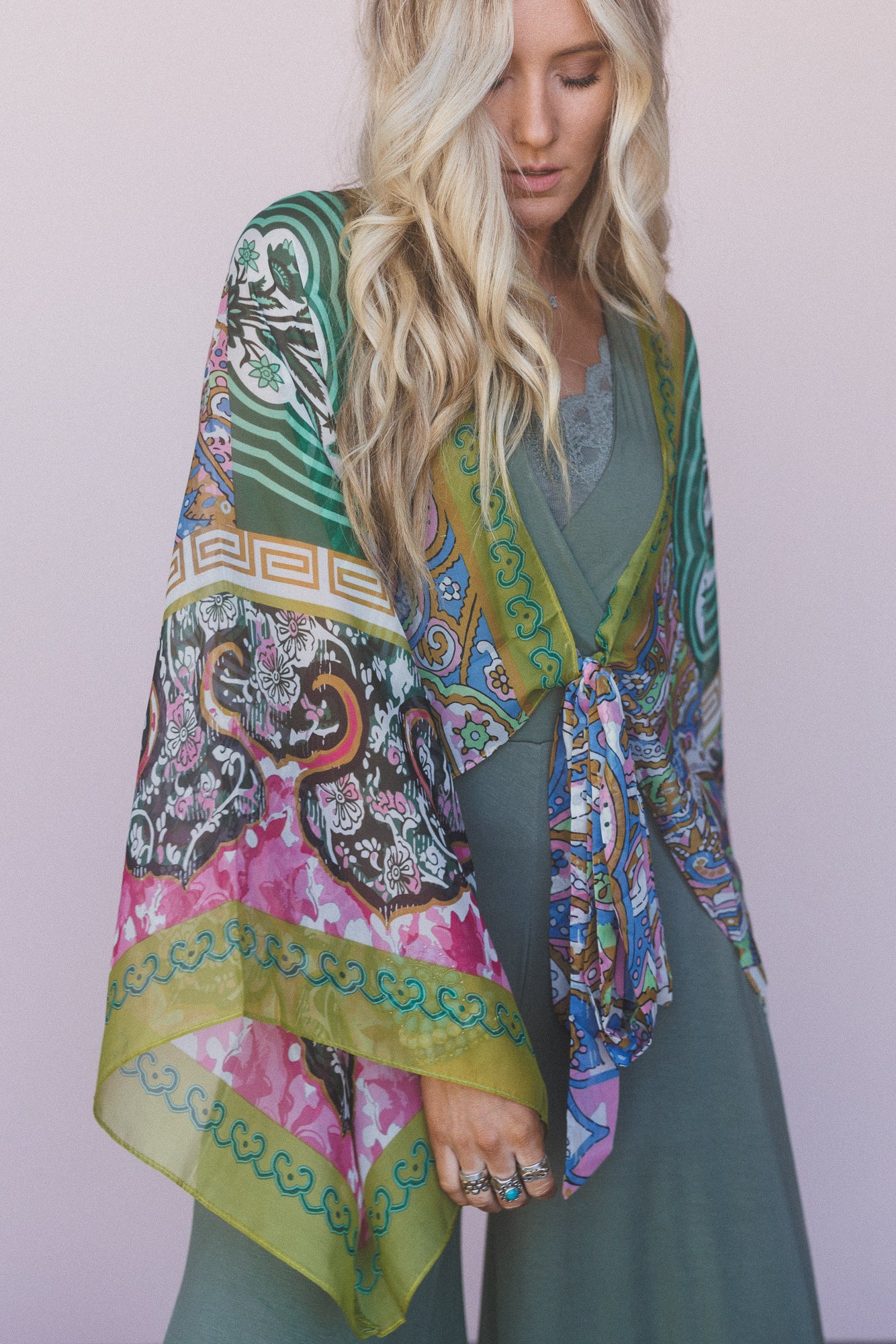 Blooming Mosaic Wrap - Lime - Pre Order